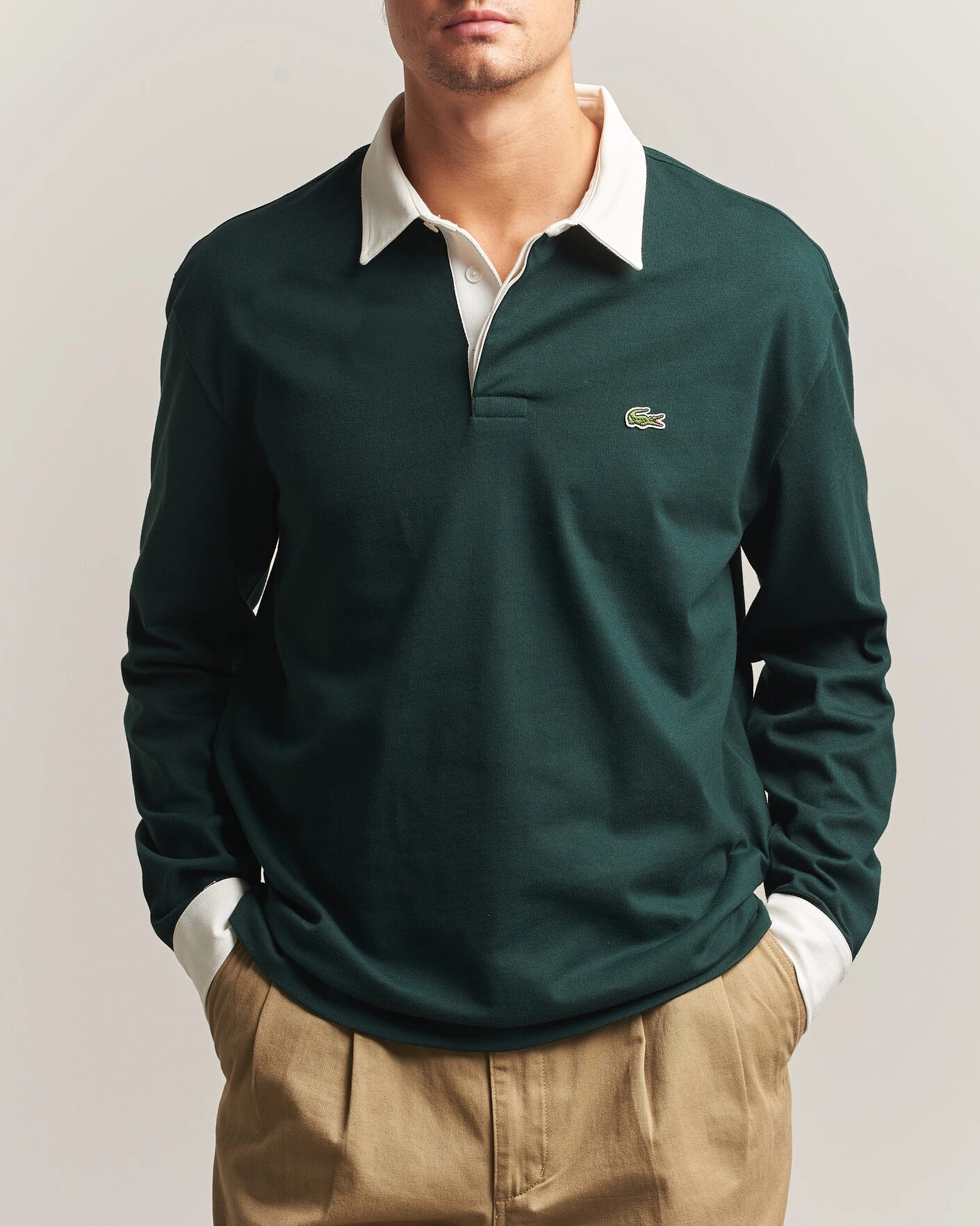 Herr | Tröjor | Lacoste | Heavy Cotton Rugger Sinople