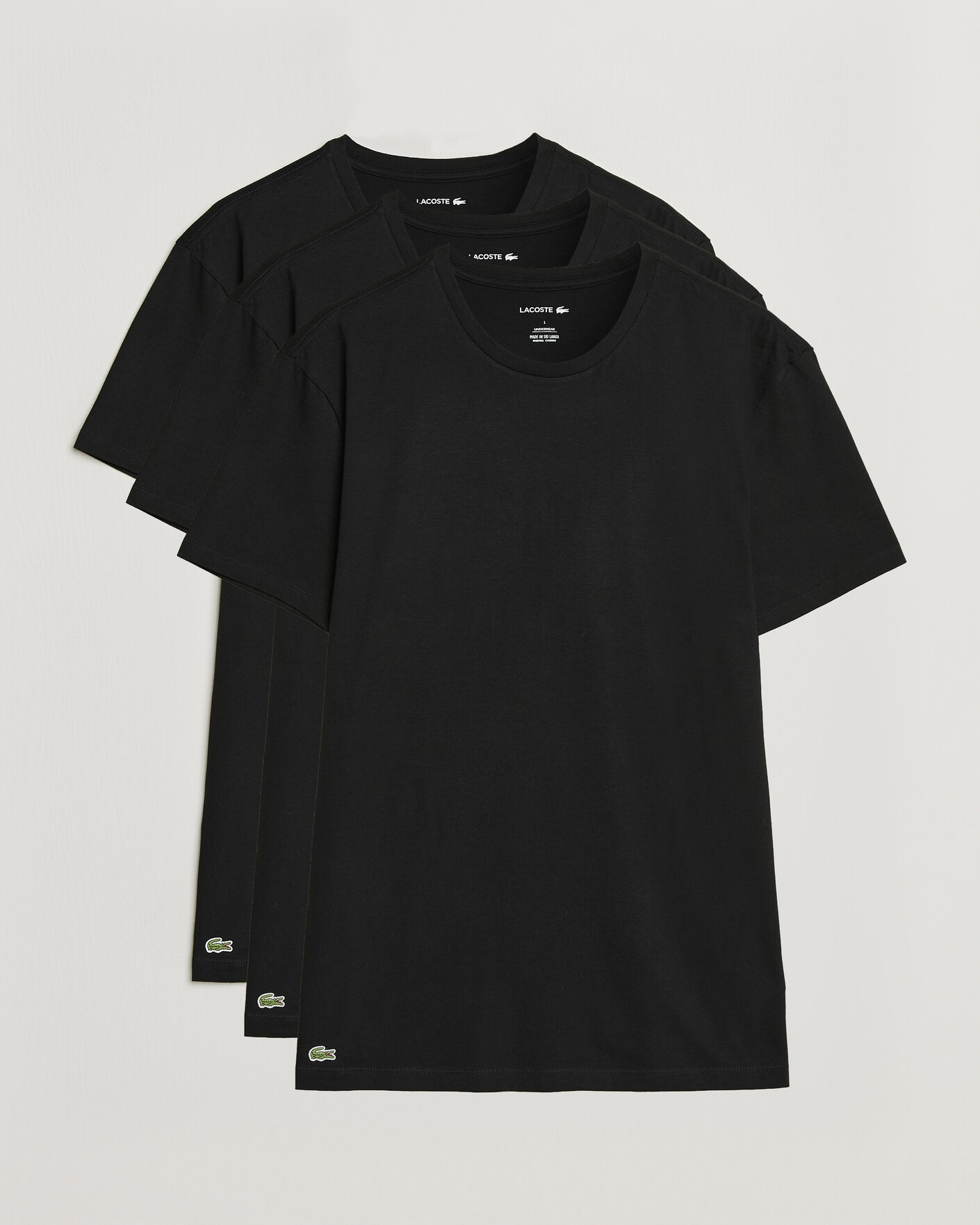 Herr | T-Shirts | Lacoste | 3-Pack Crew Neck T-Shirt Black