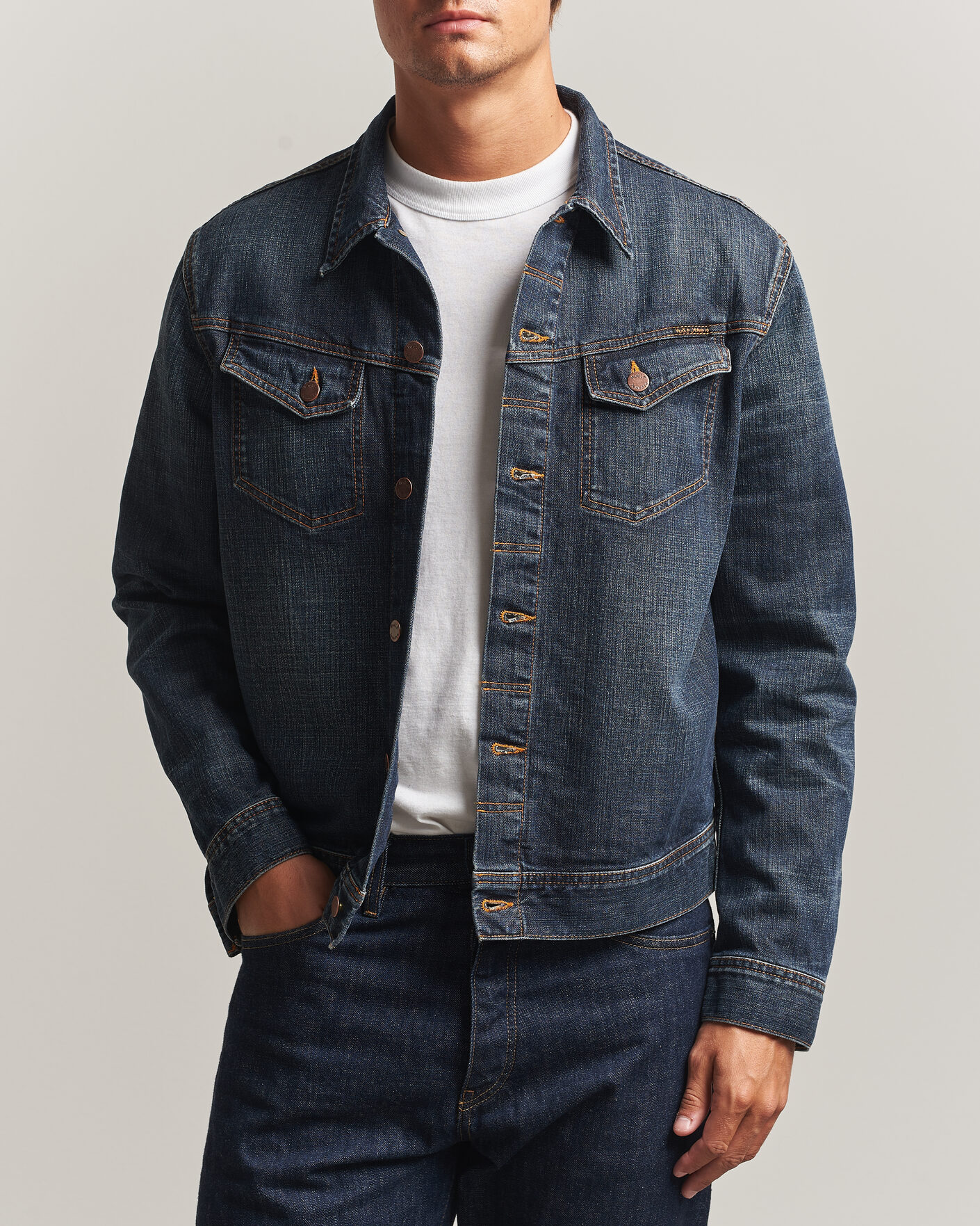 Herr | Jackor | Nudie Jeans | Conny Denim Jacket Big Wave Blue