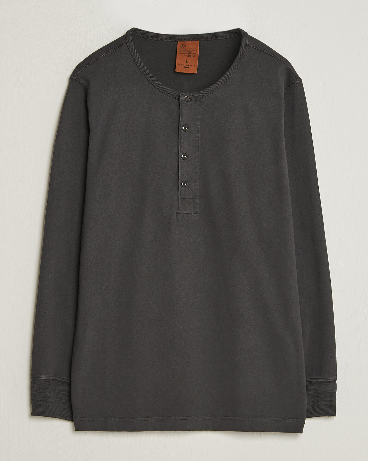 Herr | Tröjor | Nudie Jeans | Long Sleeved Henley Antracite