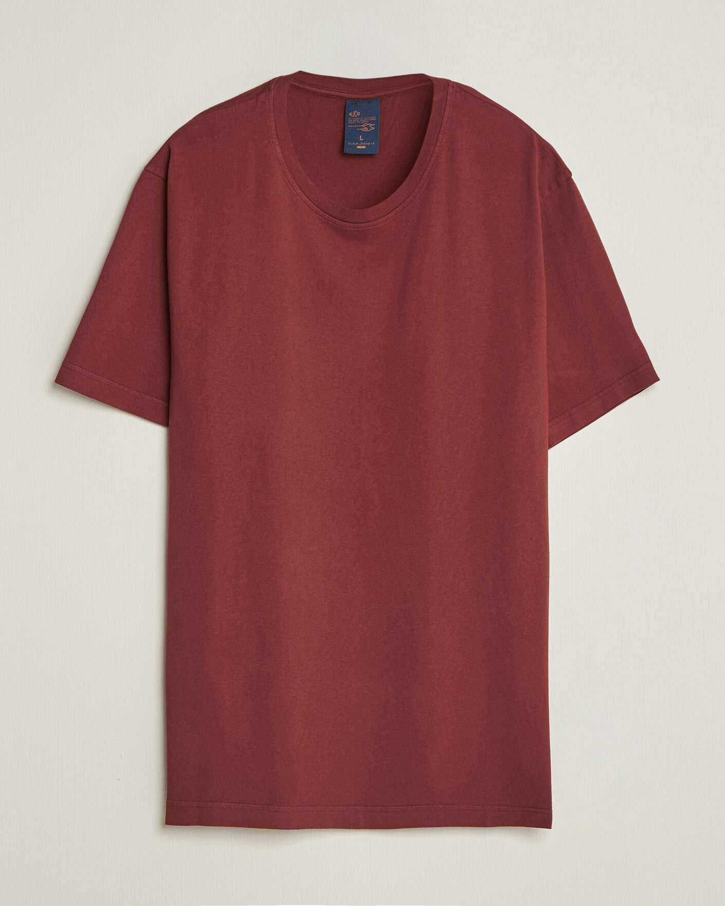 Herr | T-Shirts | Nudie Jeans | Uno Everyday Crew Neck T-Shirt Burgundy