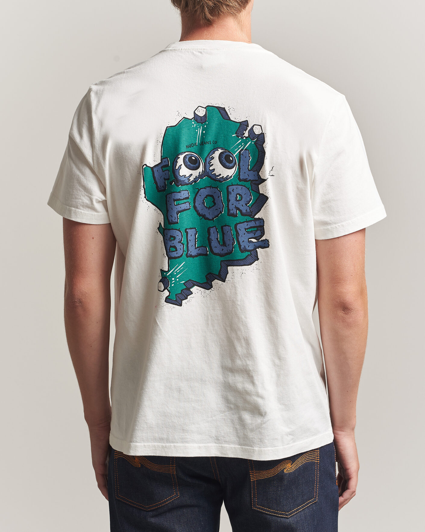 Herr | T-Shirts | Nudie Jeans | Roy Wall Crack T-Shirt Chalk White