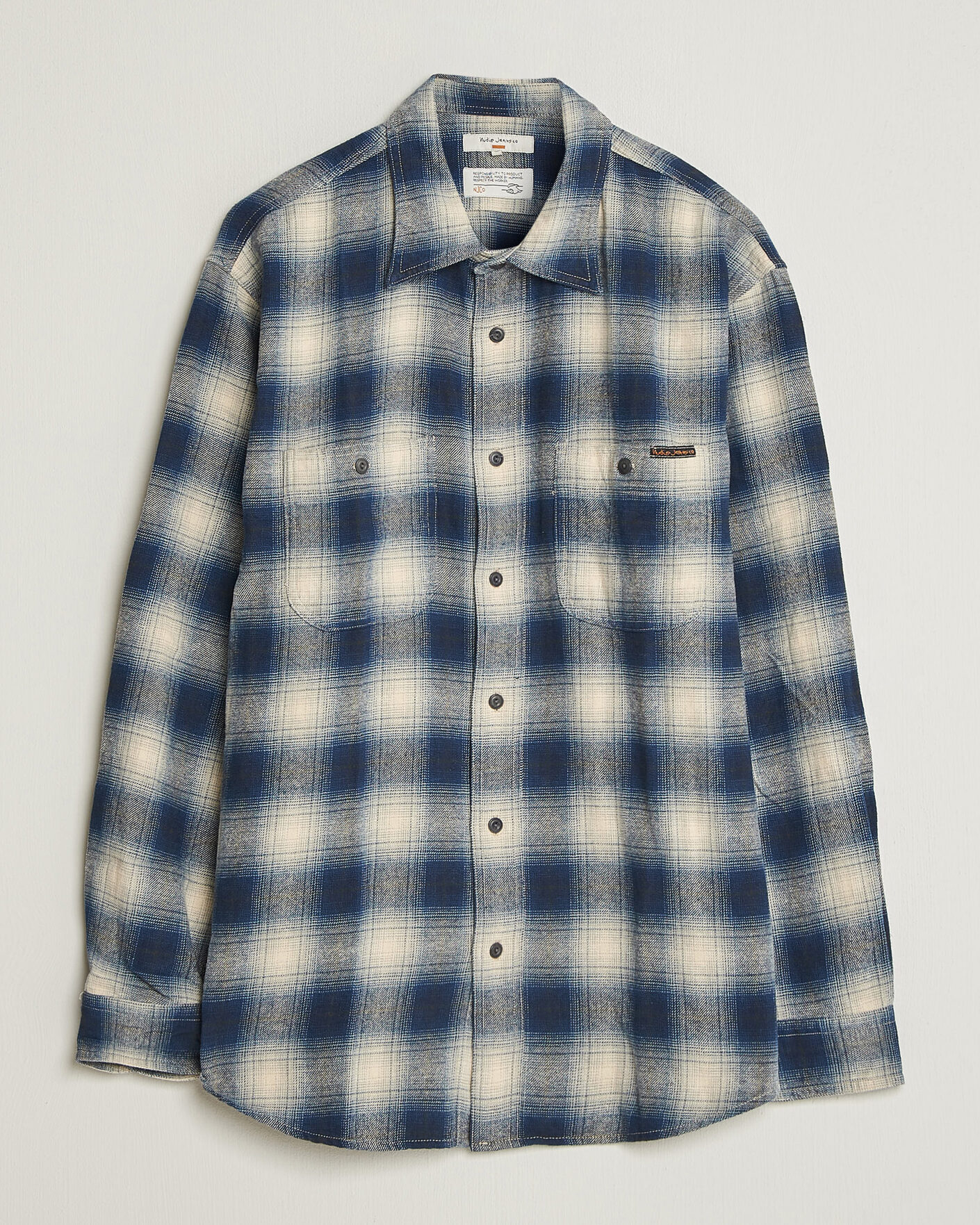 Herr | Skjortor | Nudie Jeans | Julian Worker Checked Shirt Blue
