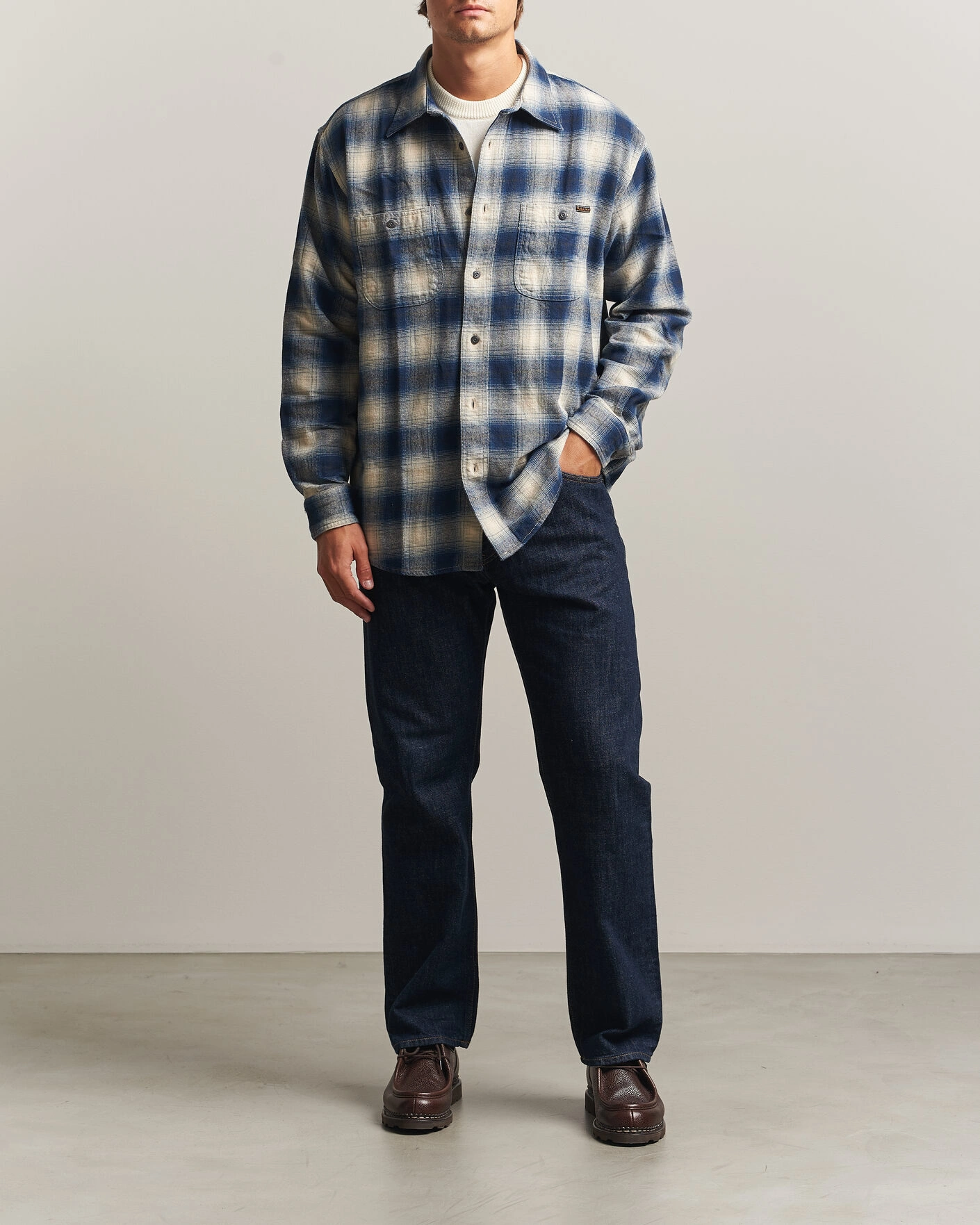 Herr | Skjortor | Nudie Jeans | Julian Worker Checked Shirt Blue