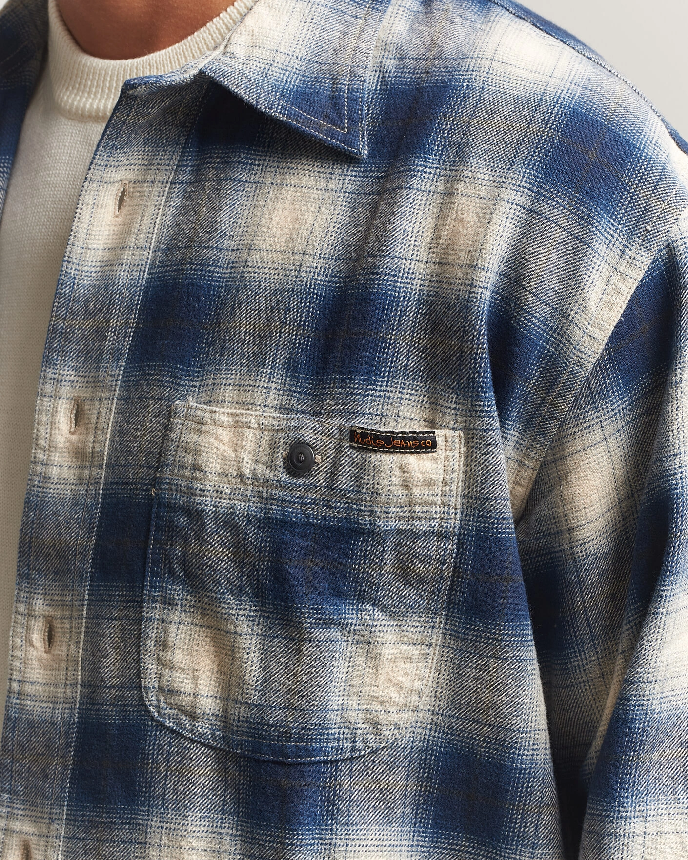 Herr | Skjortor | Nudie Jeans | Julian Worker Checked Shirt Blue
