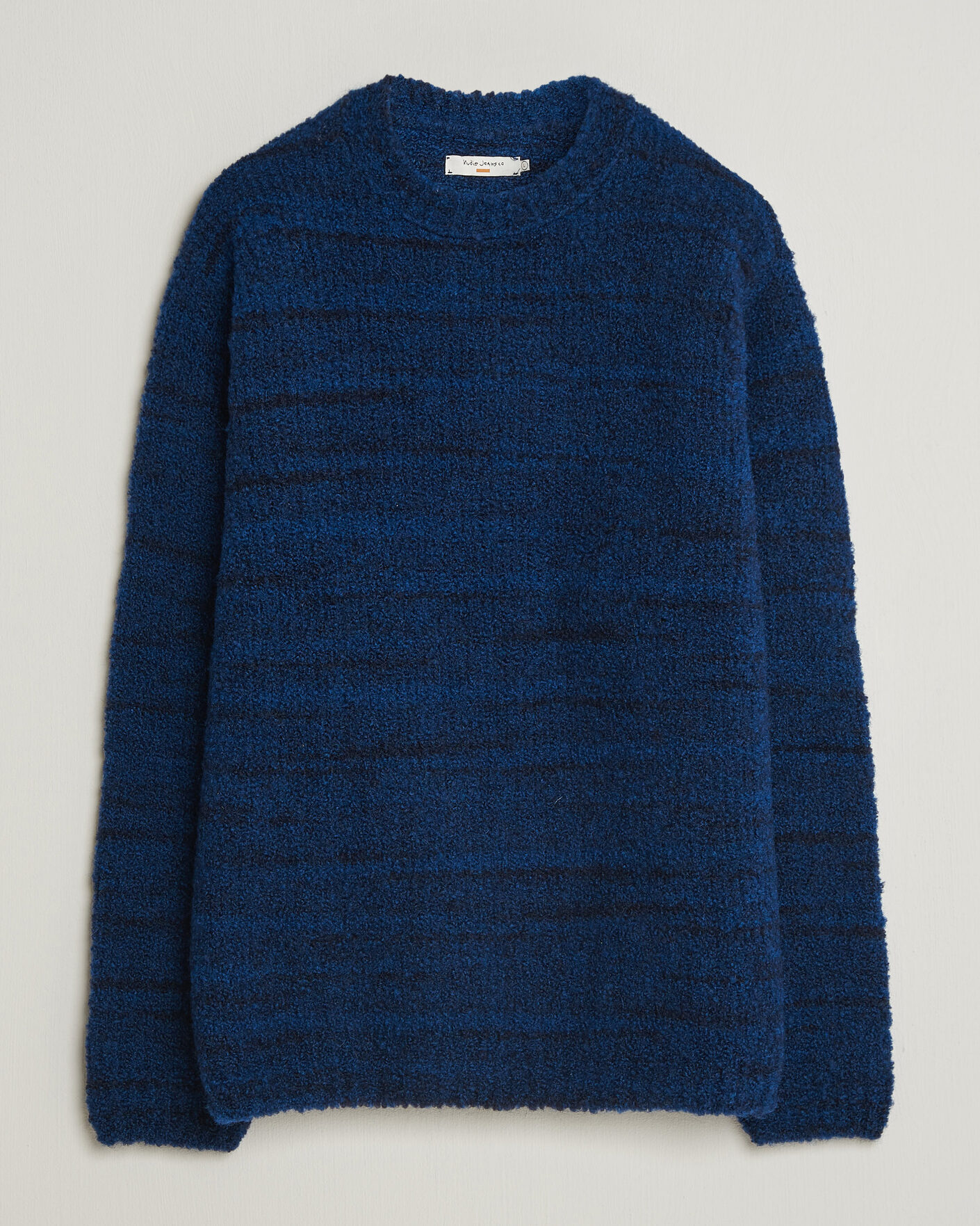 Herr | Tröjor | Nudie Jeans | Gurra Bouclé Knitted Sweater Blue Multi