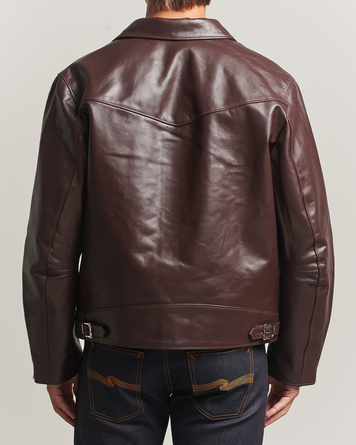 Herr | Jackor | Nudie Jeans | Eddy Rider Leather Jacket Burgundy Brown