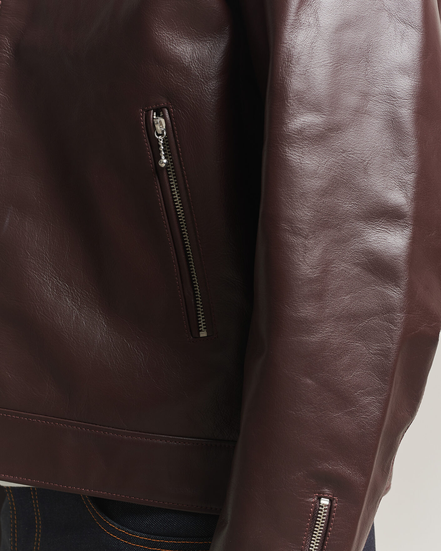 Herr | Jackor | Nudie Jeans | Eddy Rider Leather Jacket Burgundy Brown
