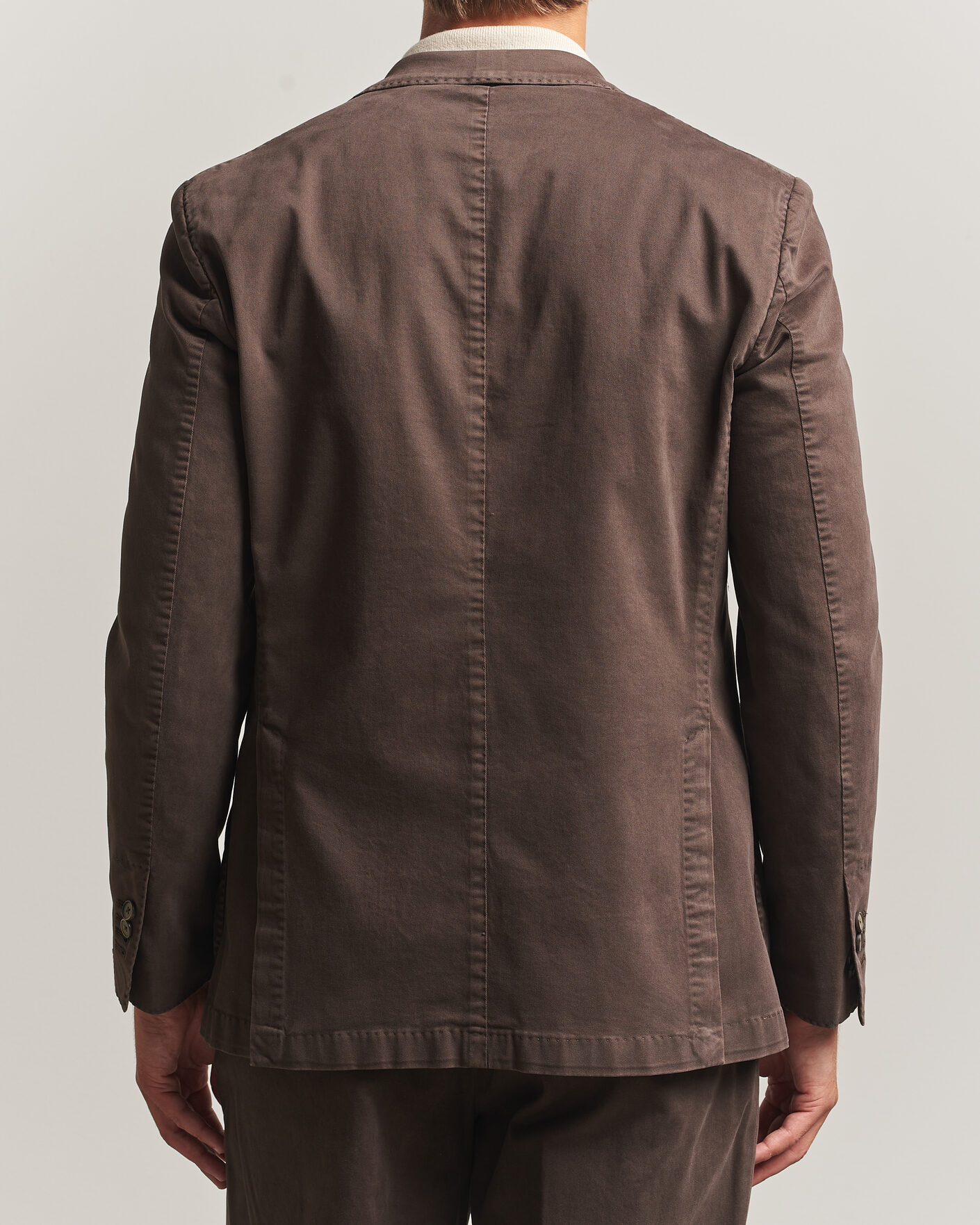 Herr | Kavajer | Santaniello | Washed Cotton Patch Pocket Blazer Brown
