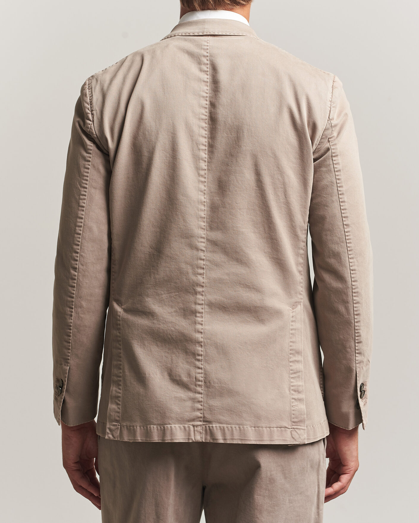 Herr | Kavajer | Santaniello | Washed Cotton Patch Pocket Blazer Taupe