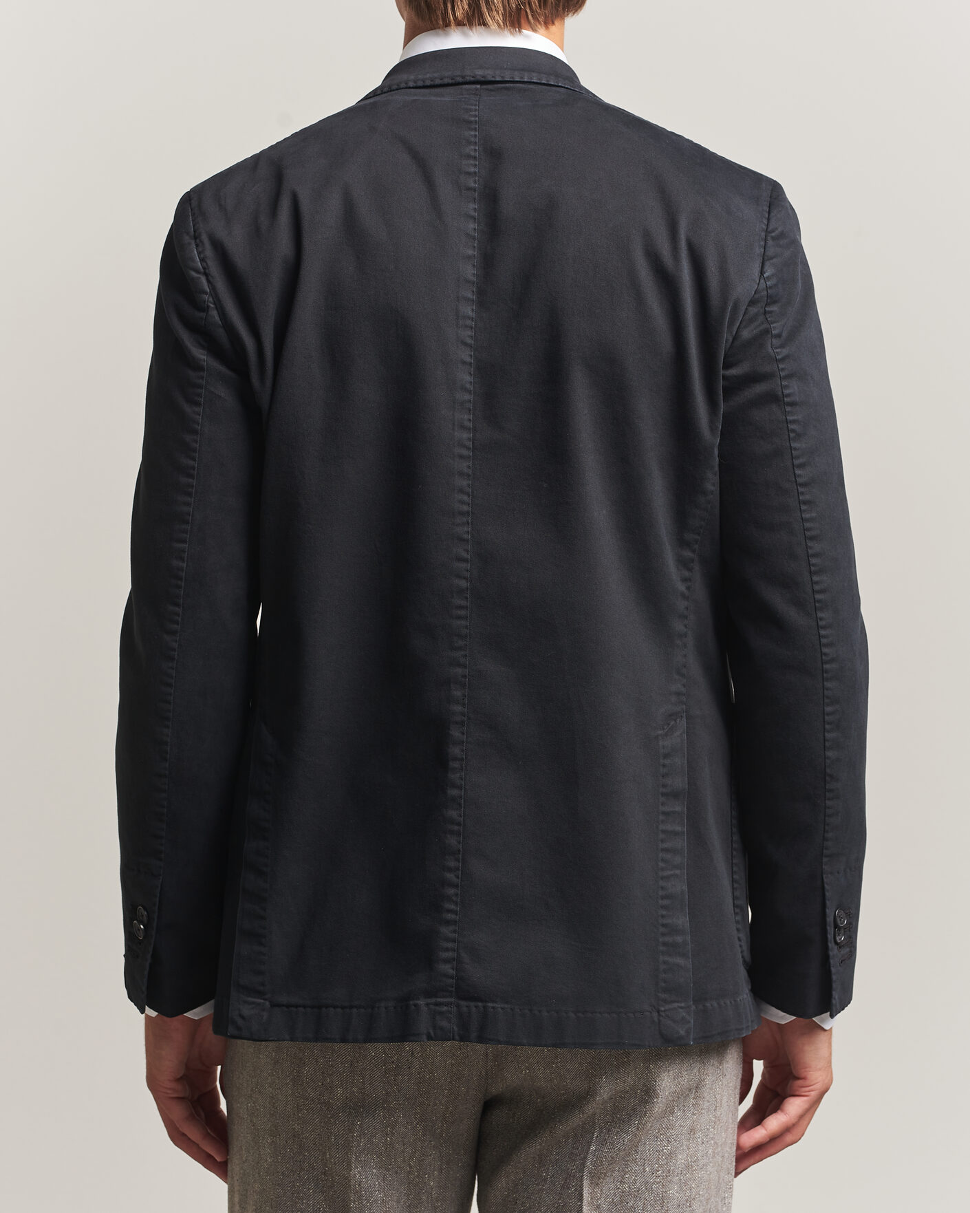 Herr | Kavajer | Santaniello | Washed Cotton Patch Pocket Blazer Black