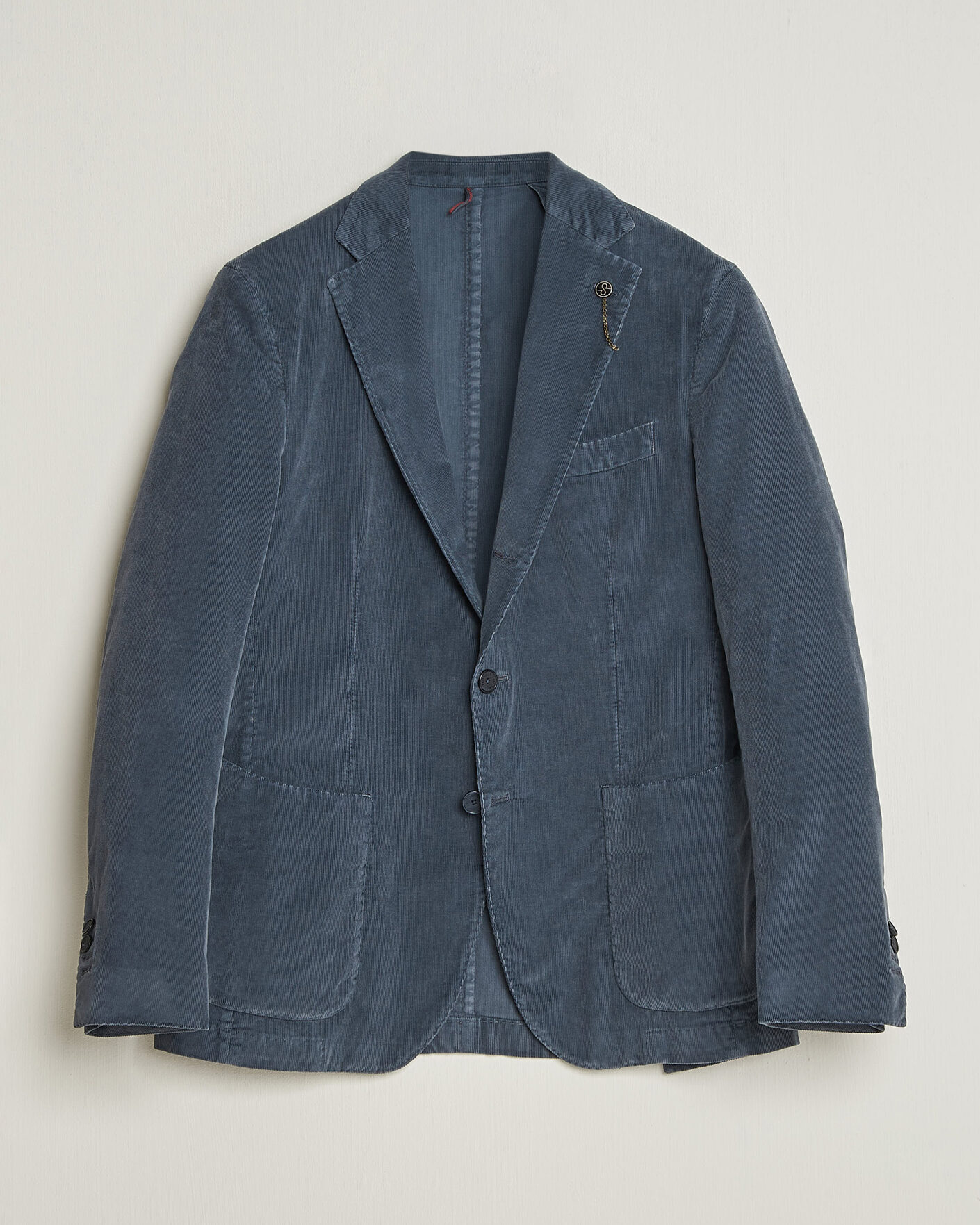 Herr | Kavajer | Santaniello | Corduroy Patch Pocket Blazer Iron Blue
