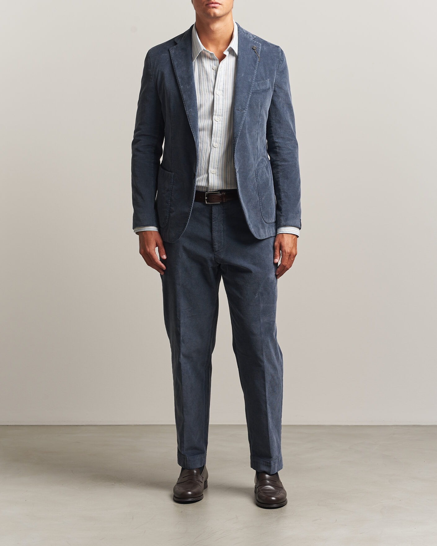 Herr | Kavajer | Santaniello | Corduroy Patch Pocket Blazer Iron Blue