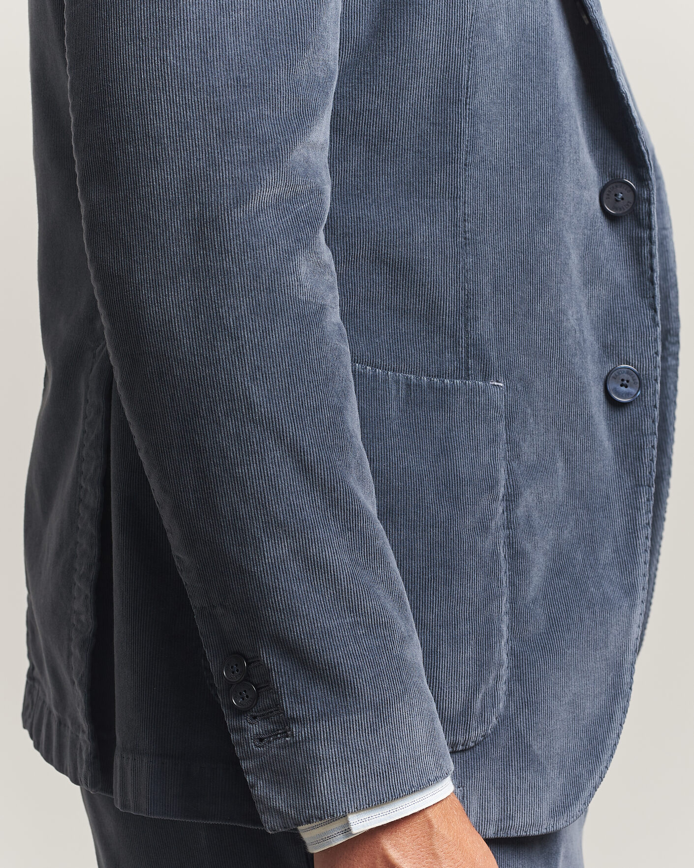 Herr | Kavajer | Santaniello | Corduroy Patch Pocket Blazer Iron Blue