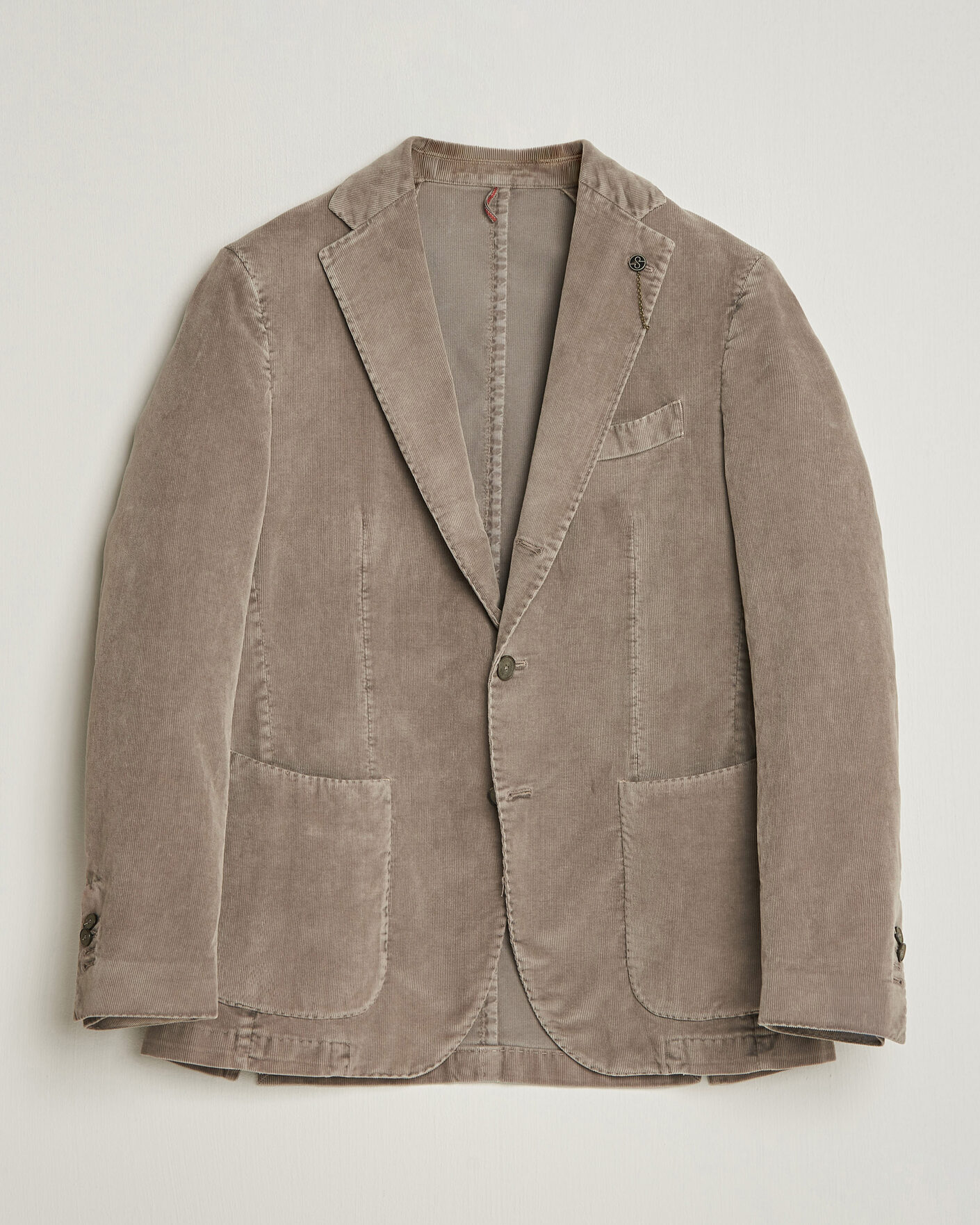 Herr | Kavajer | Santaniello | Corduroy Patch Pocket Blazer Taupe