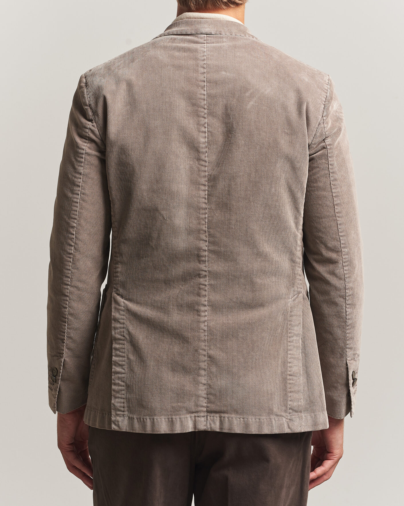 Herr | Kavajer | Santaniello | Corduroy Patch Pocket Blazer Taupe