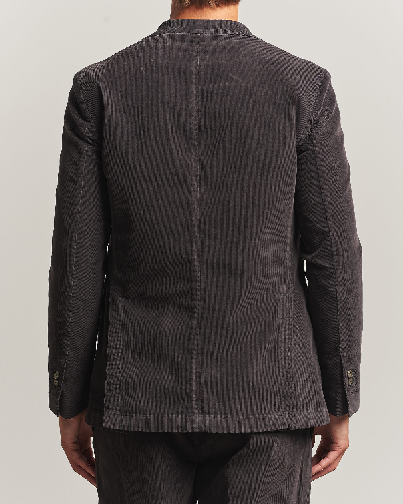 Herr | Kavajer | Santaniello | Corduroy Patch Pocket Blazer Dark Grey
