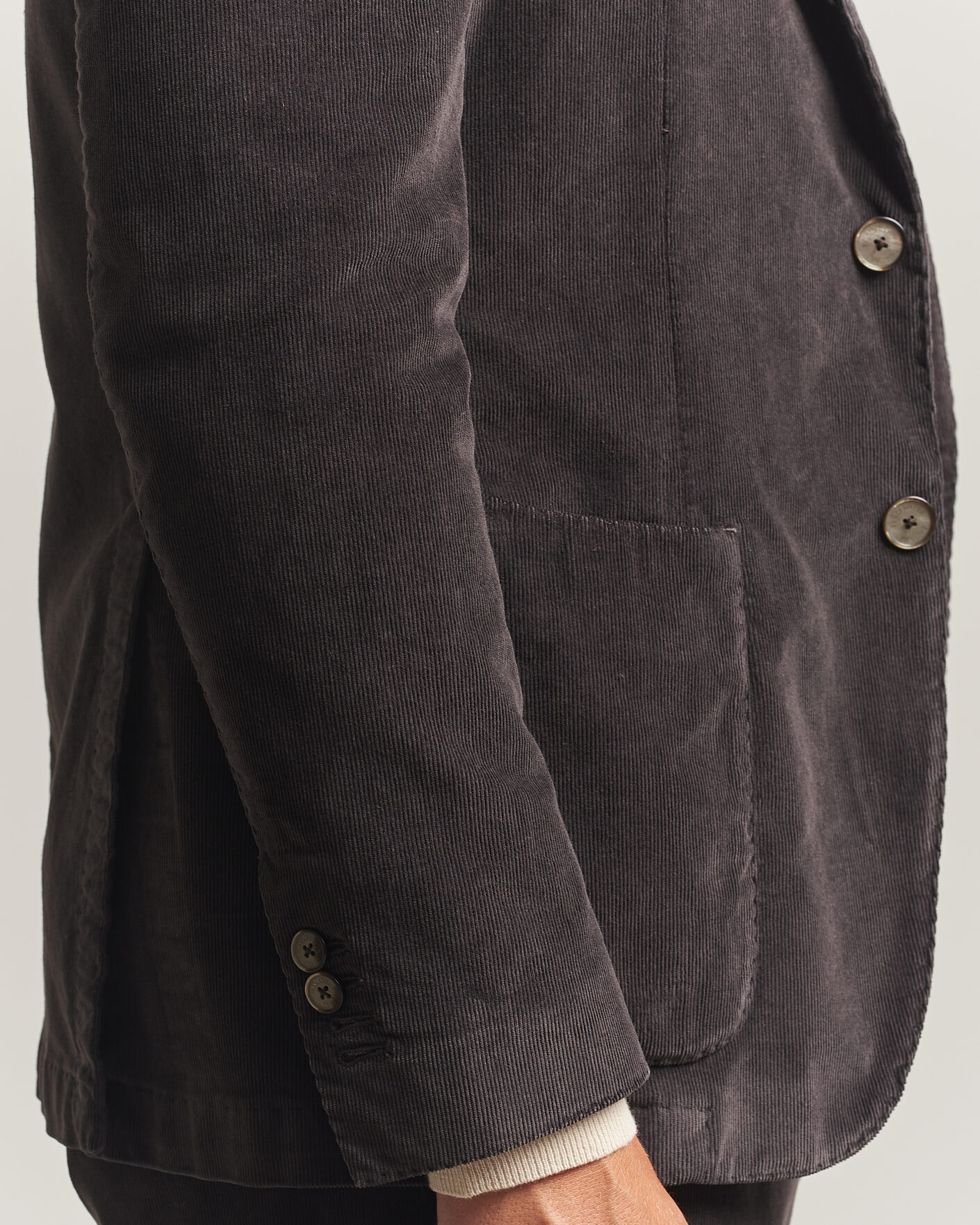 Herr | Kavajer | Santaniello | Corduroy Patch Pocket Blazer Dark Grey