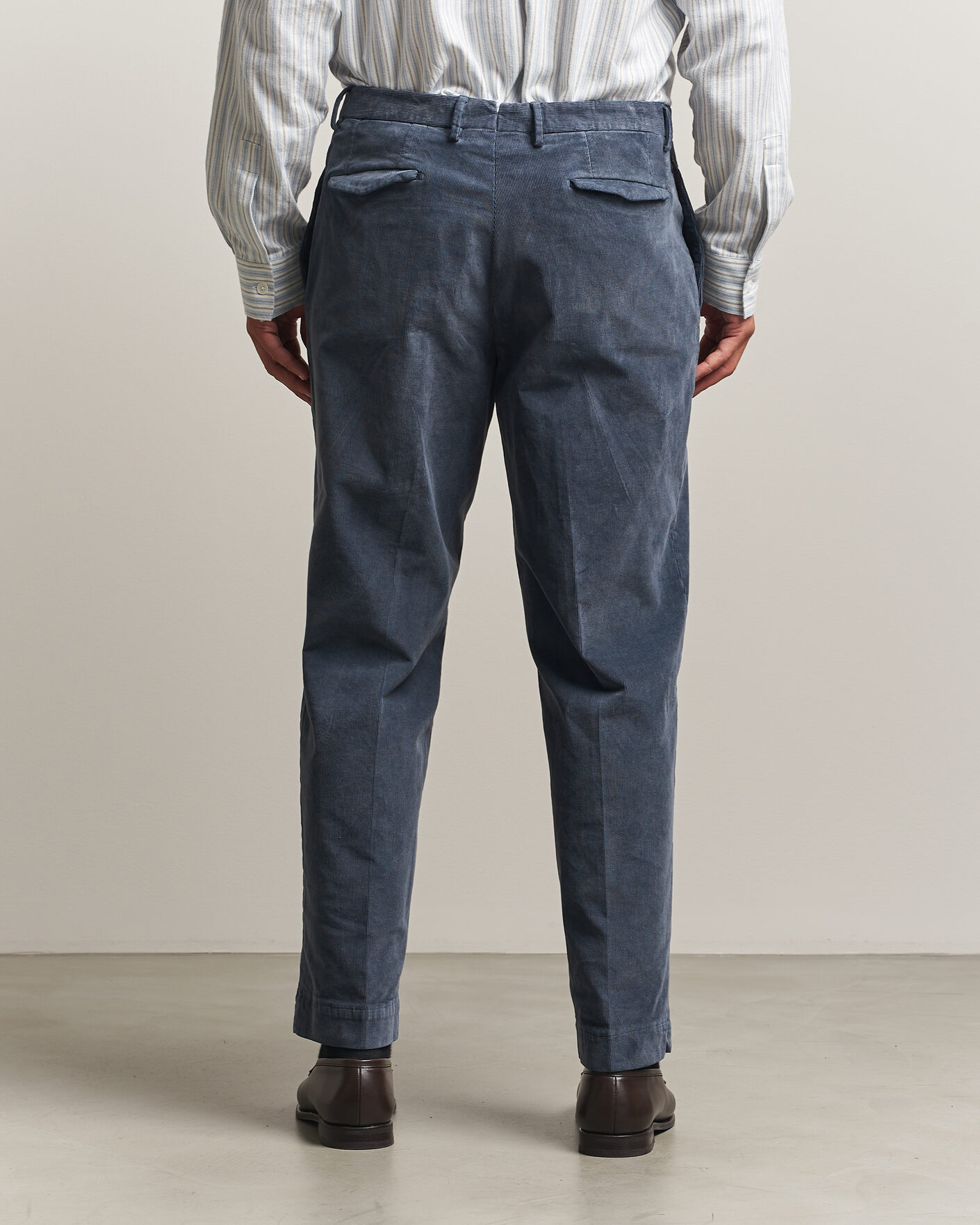 Herr | Byxor | Santaniello | Corduroy Trousers Iron Blue