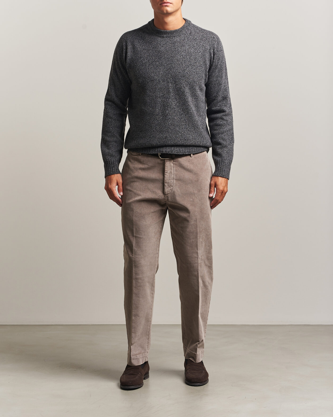 Herr | Byxor | Santaniello | Corduroy Trousers Taupe