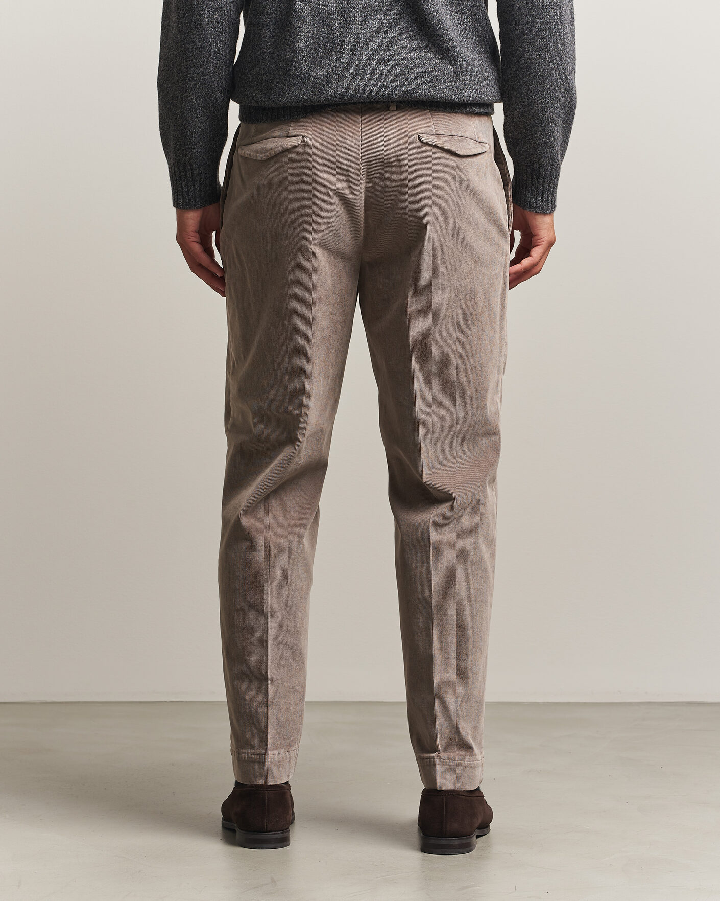 Herr | Byxor | Santaniello | Corduroy Trousers Taupe