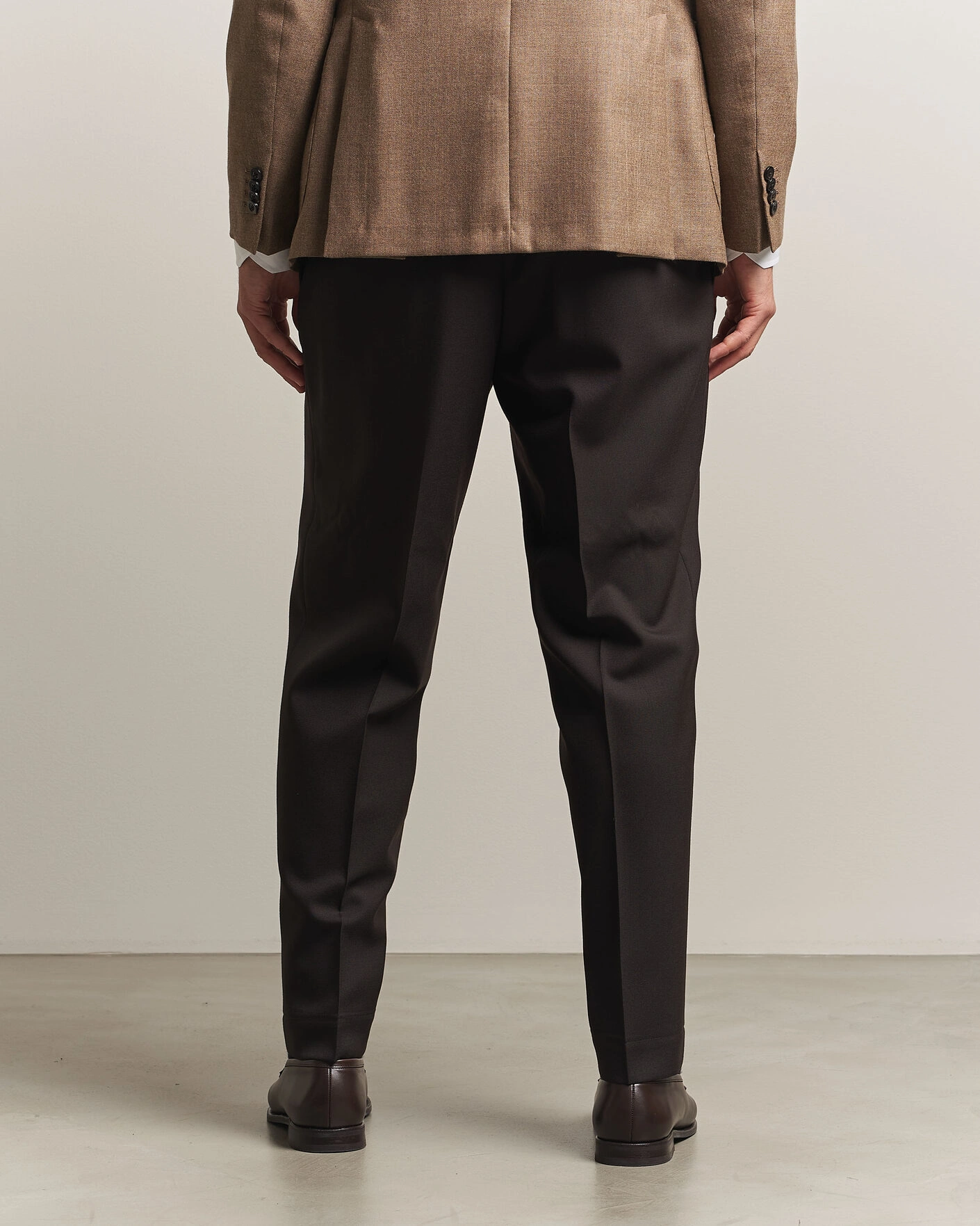 Herr | Byxor | Santaniello | Wool Trousers Brown