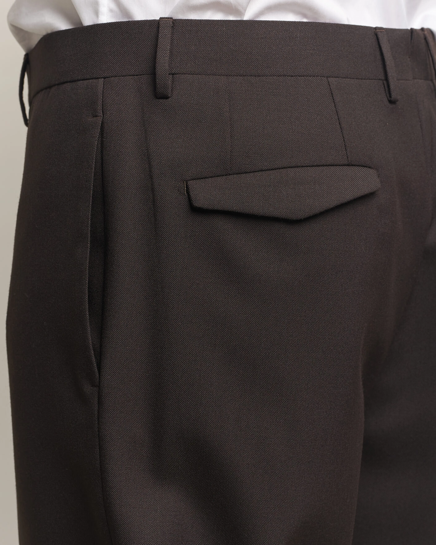 Herr | Byxor | Santaniello | Wool Trousers Brown