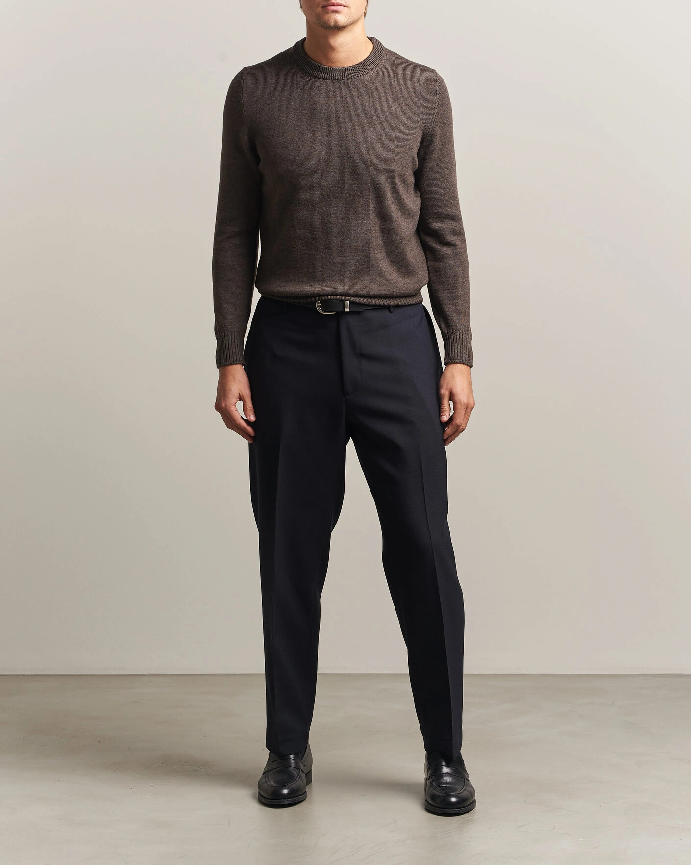 Herr | Byxor | Santaniello | Wool Trousers Navy