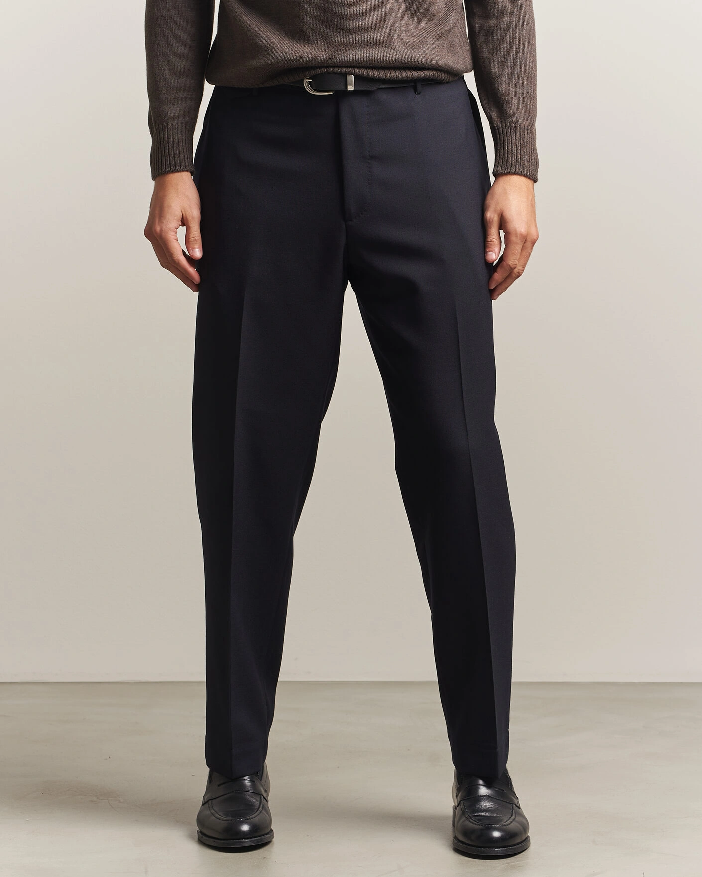 Herr | Byxor | Santaniello | Wool Trousers Navy