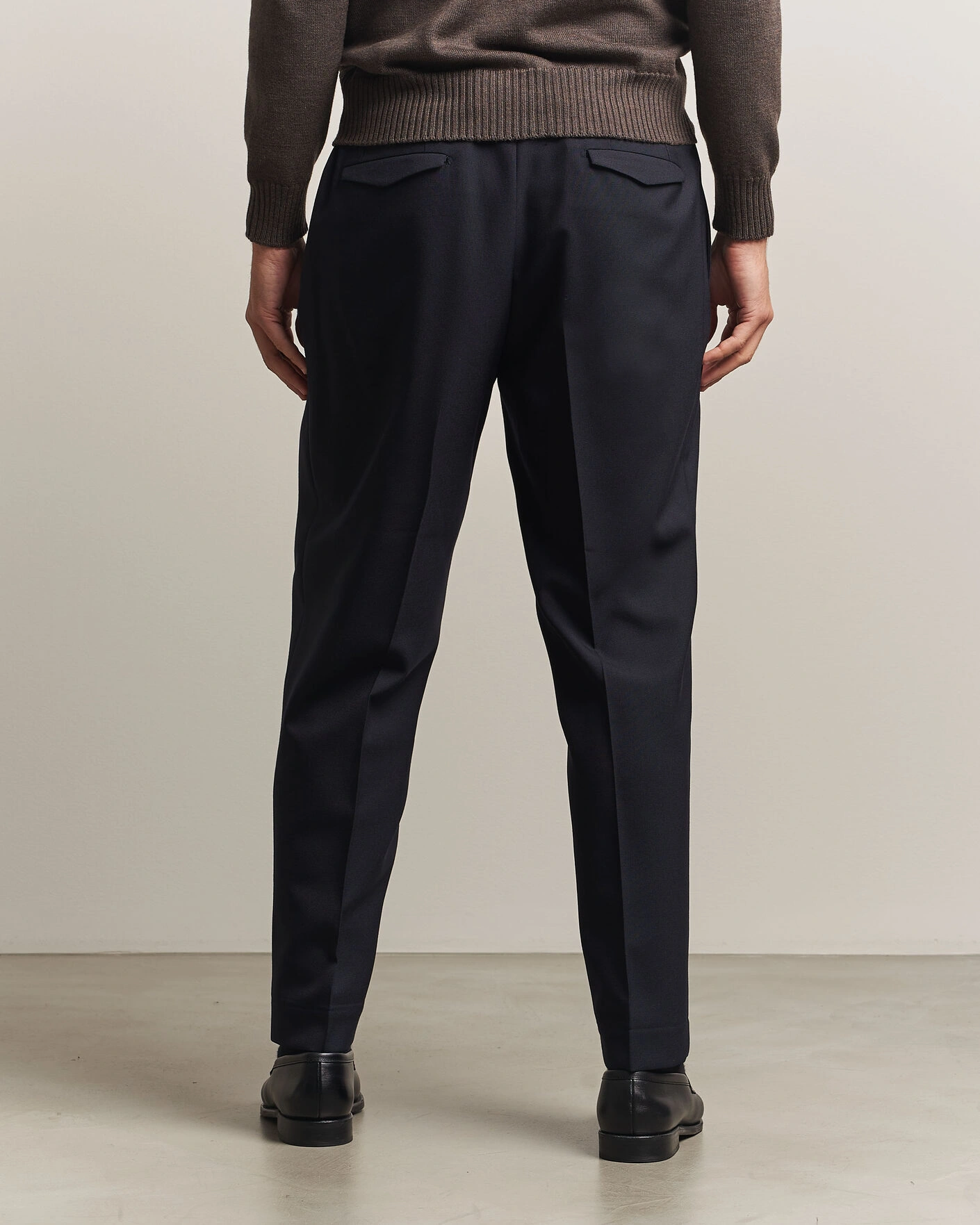 Herr | Byxor | Santaniello | Wool Trousers Navy