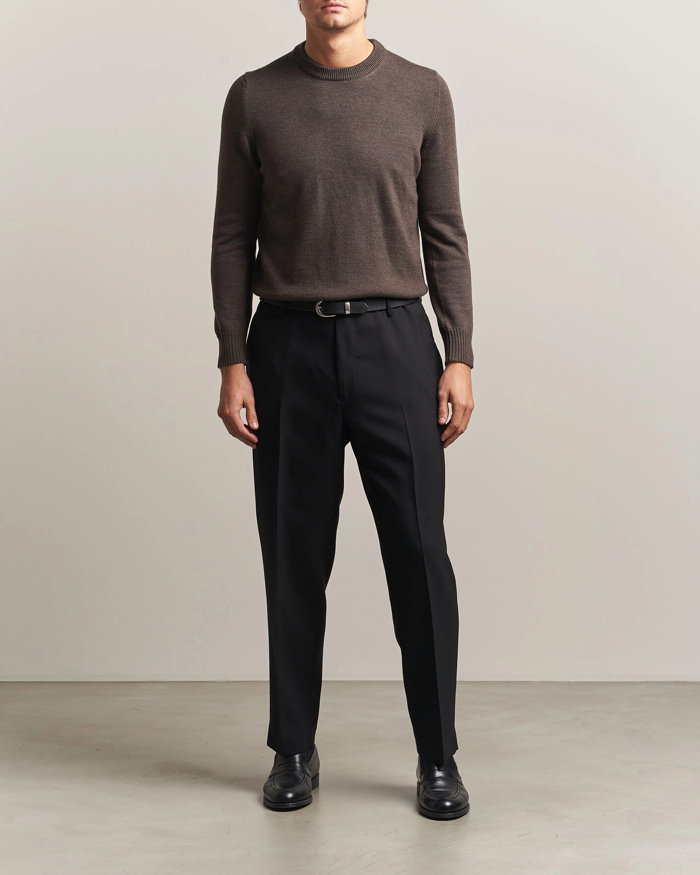 Herr | Byxor | Santaniello | Wool Trousers Black