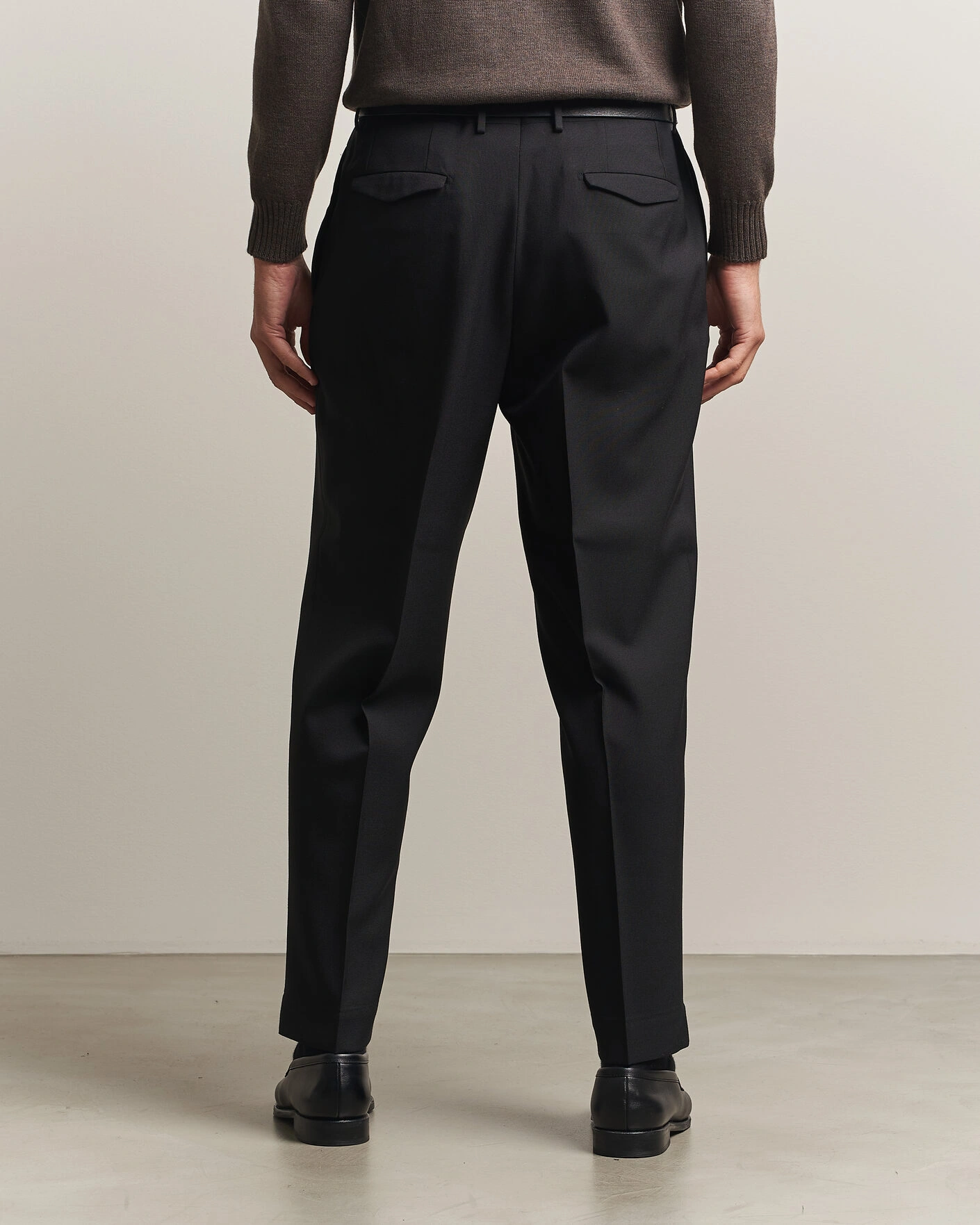 Herr | Byxor | Santaniello | Wool Trousers Black