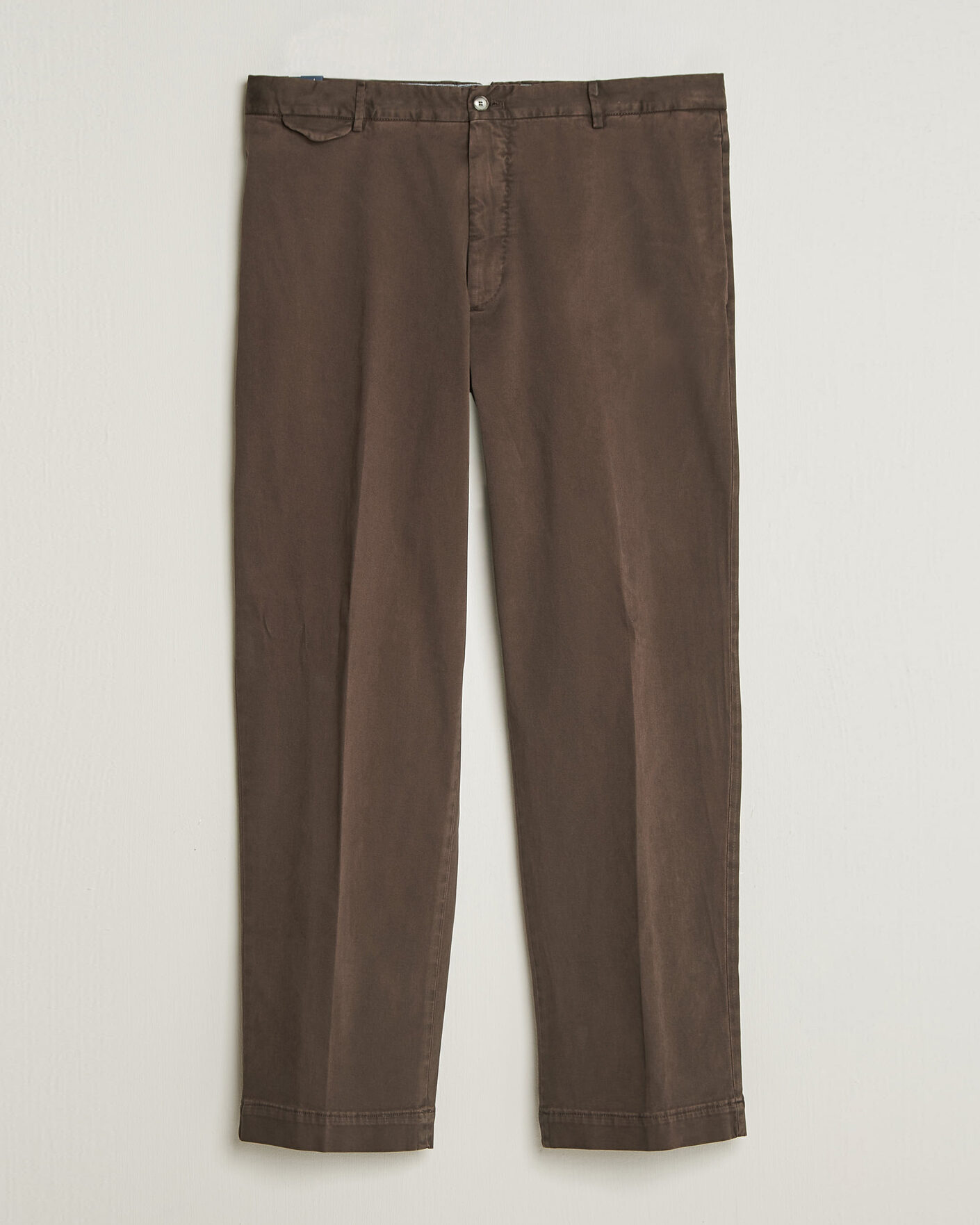 Herr | Byxor | Santaniello | Washed Cotton Trousers Brown