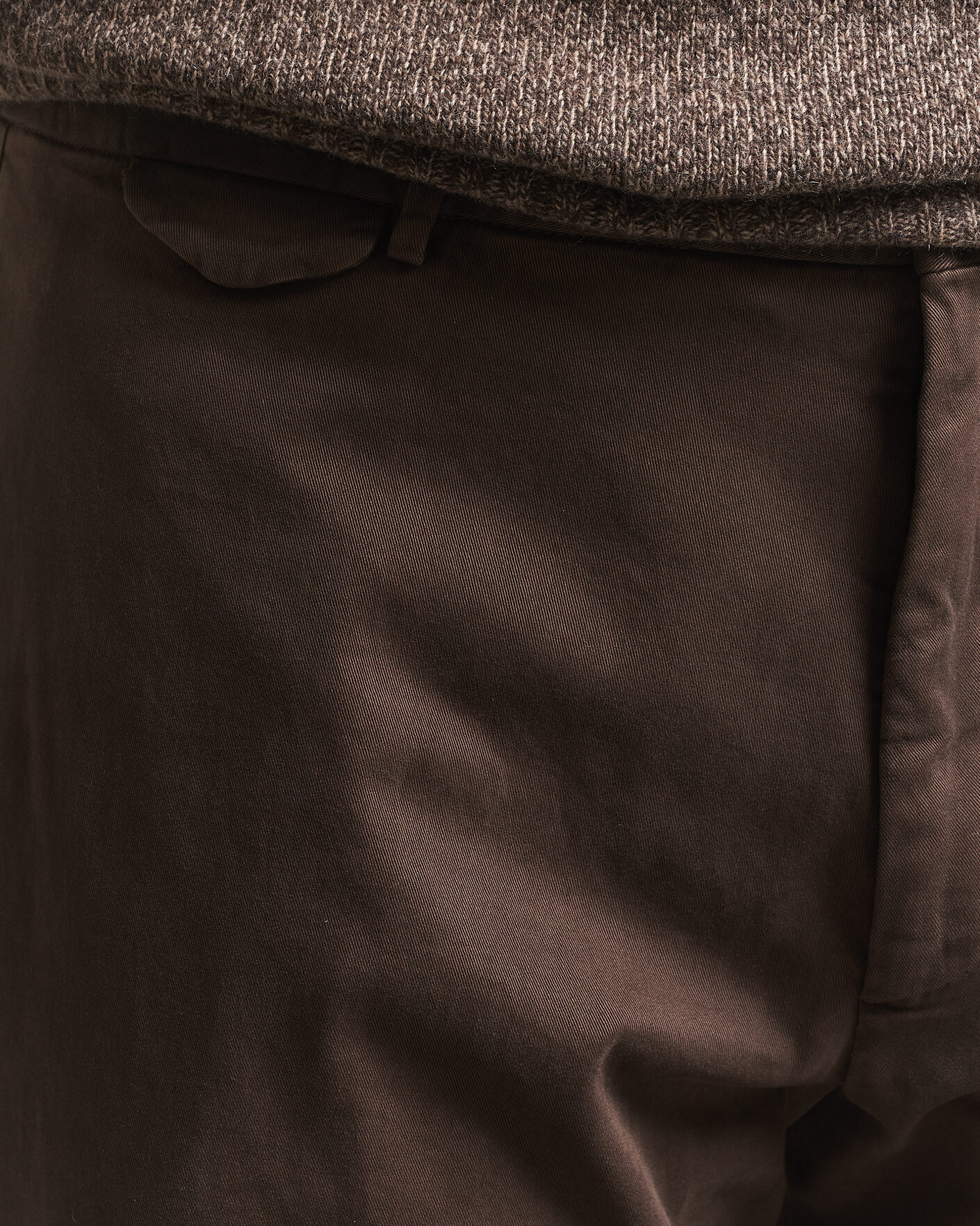 Herr | Byxor | Santaniello | Washed Cotton Trousers Brown