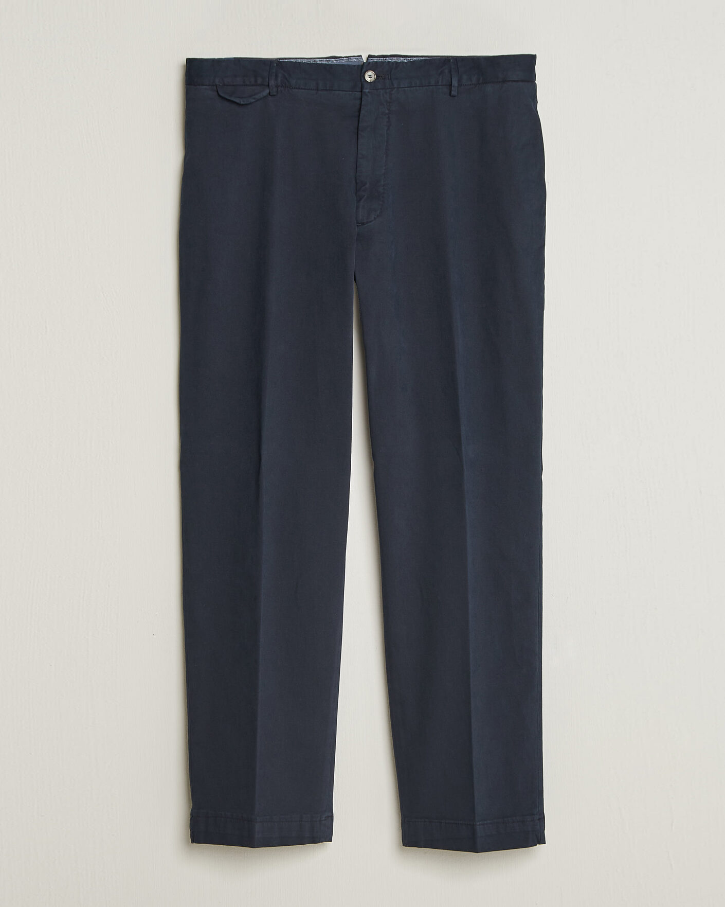 Herr | Byxor | Santaniello | Washed Cotton Trousers Navy