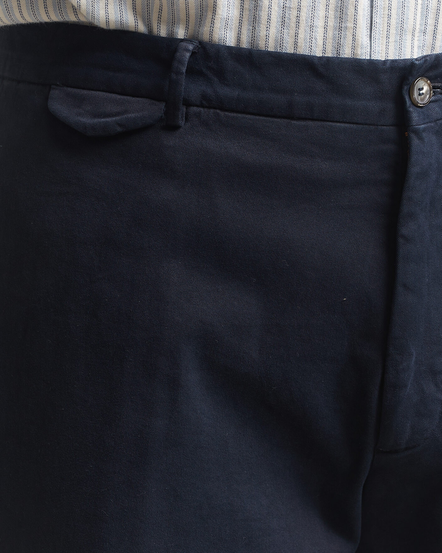 Herr | Byxor | Santaniello | Washed Cotton Trousers Navy