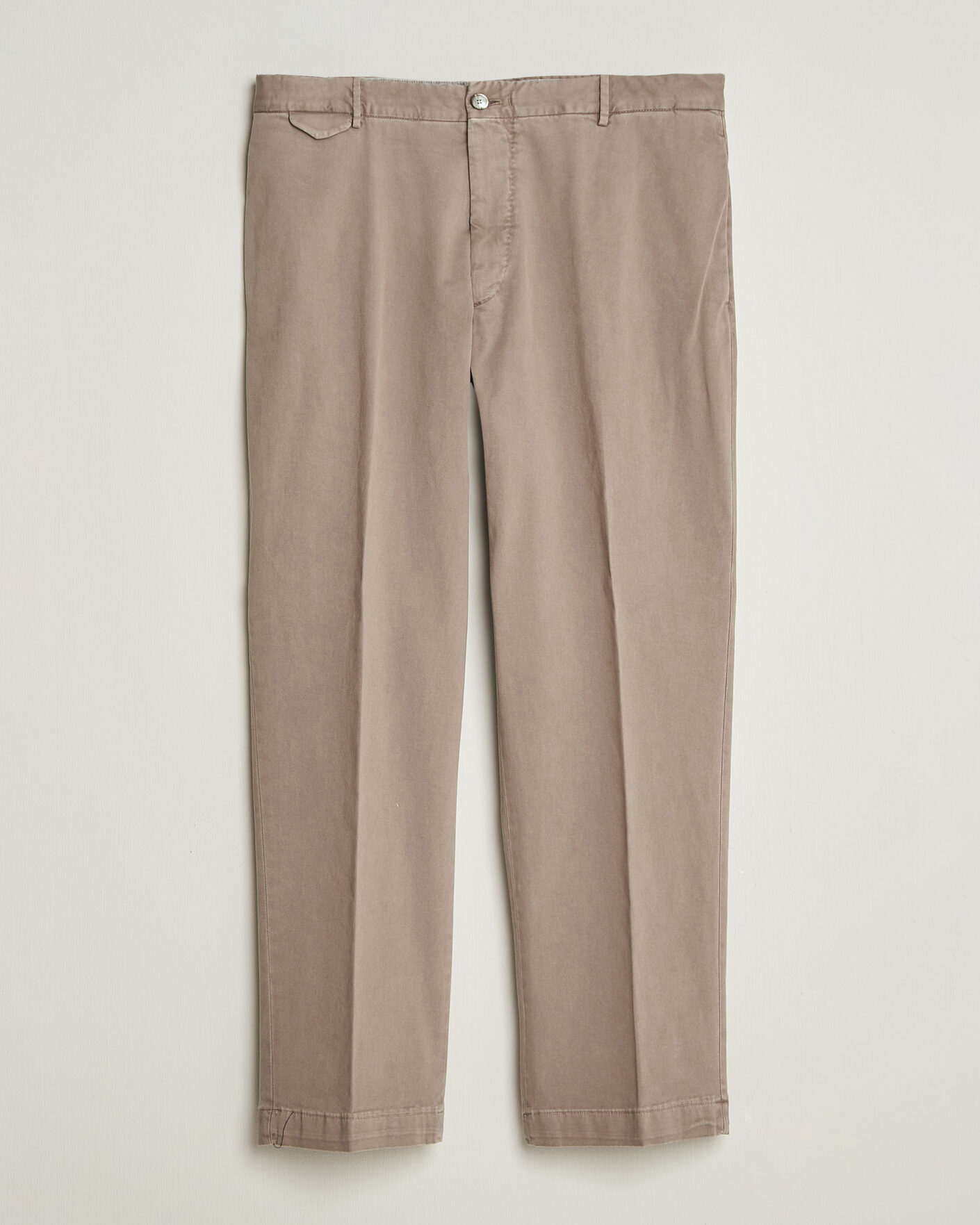 Herr | Byxor | Santaniello | Washed Cotton Trousers Taupe