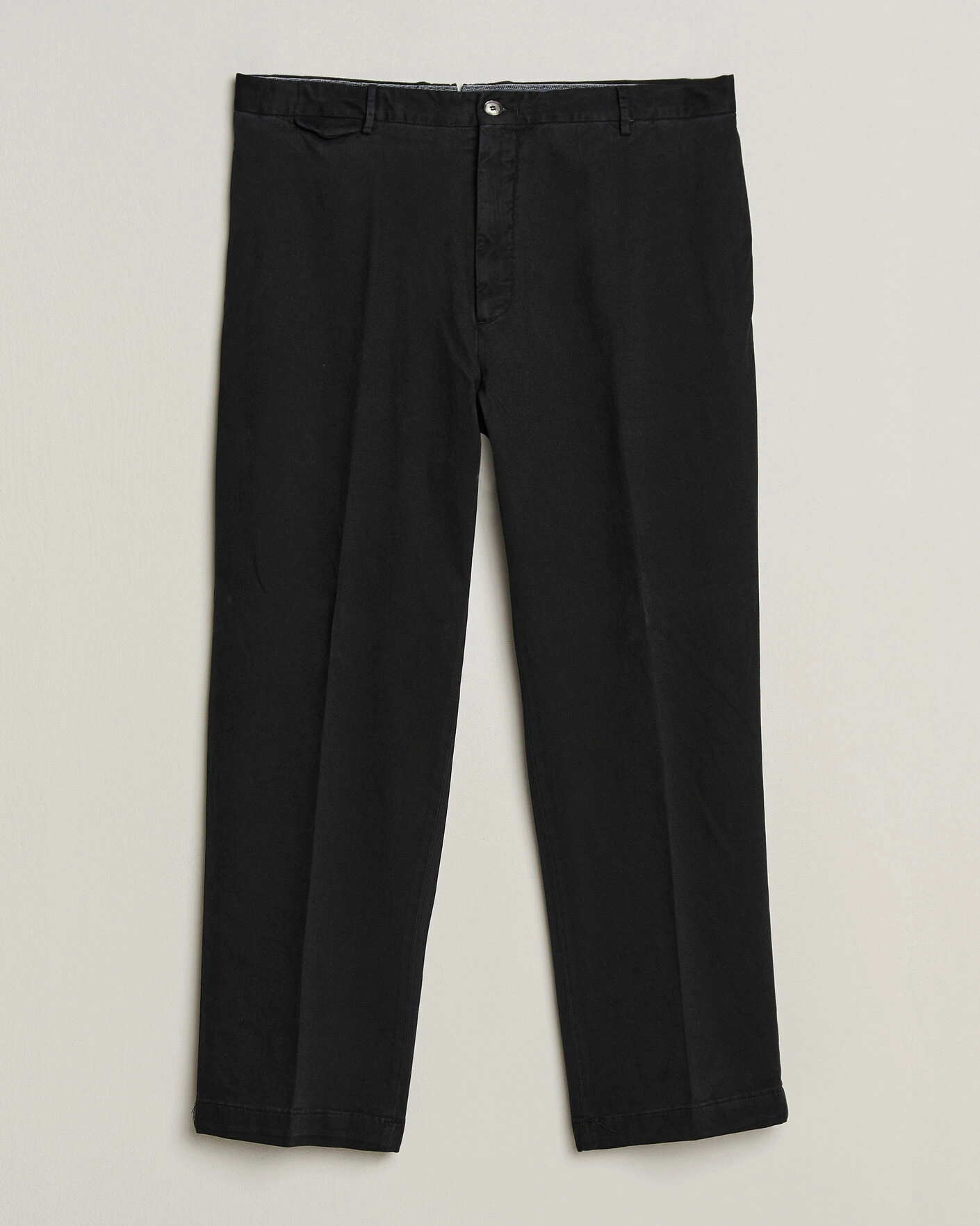 Herr | Byxor | Santaniello | Washed Cotton Trousers Black