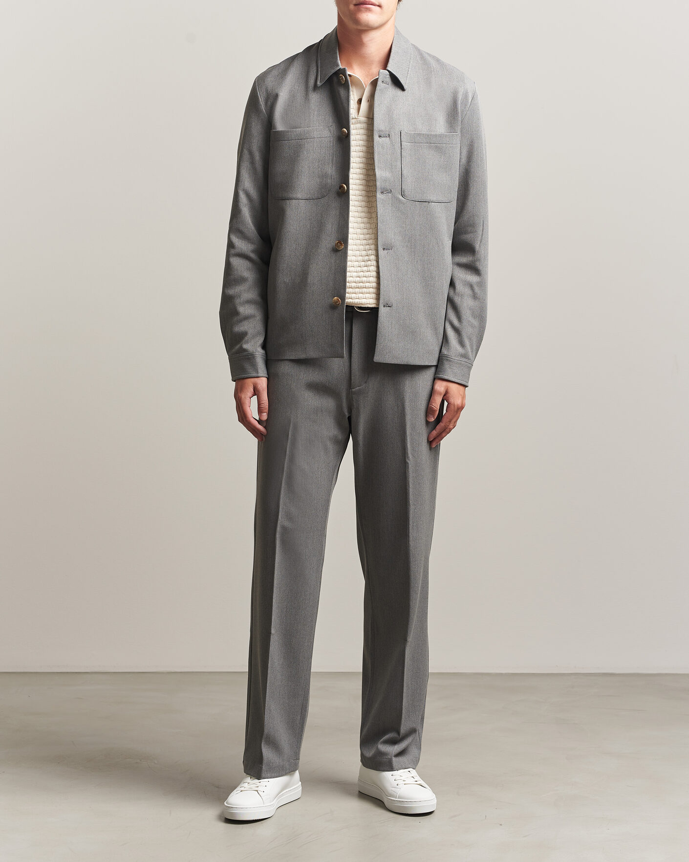 Herr | Skjortor | LES DEUX | Marsielle Hybrid Jacket Grey Melange