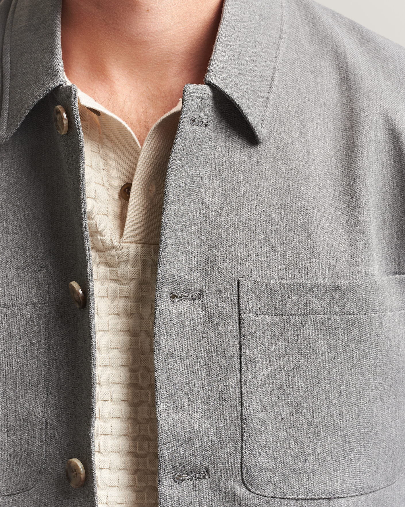 Herr | Skjortor | LES DEUX | Marsielle Hybrid Jacket Grey Melange