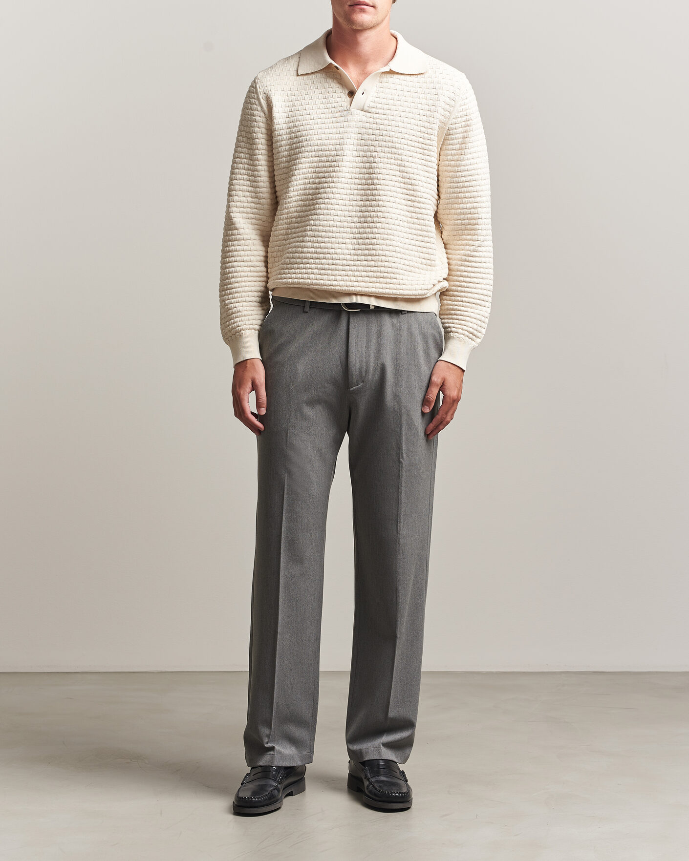 Herr | Byxor | LES DEUX | Como Solid Slack Pants Grey Melange