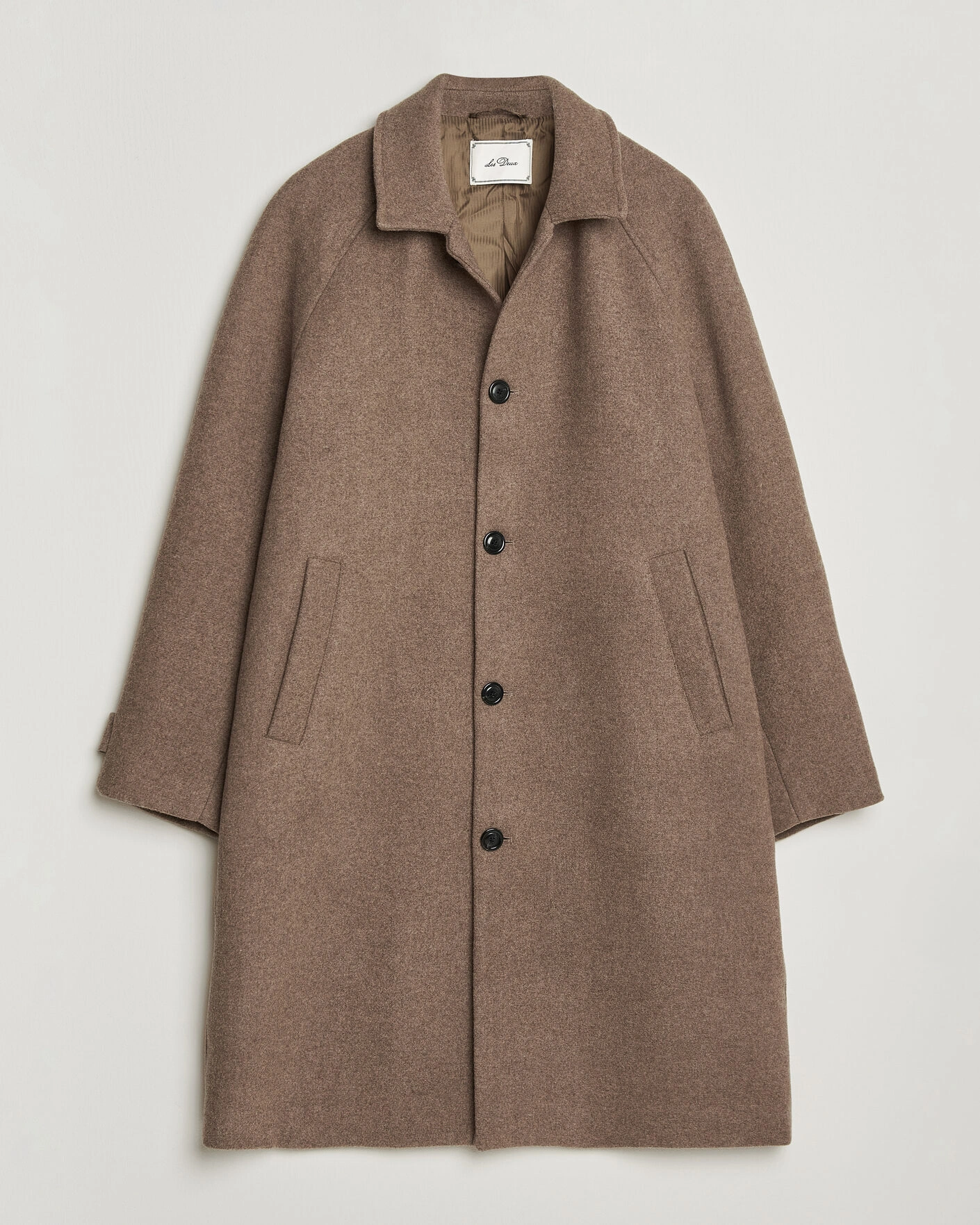 Herr | Jackor | LES DEUX | Solid Wool Coat Dark Sand Melange