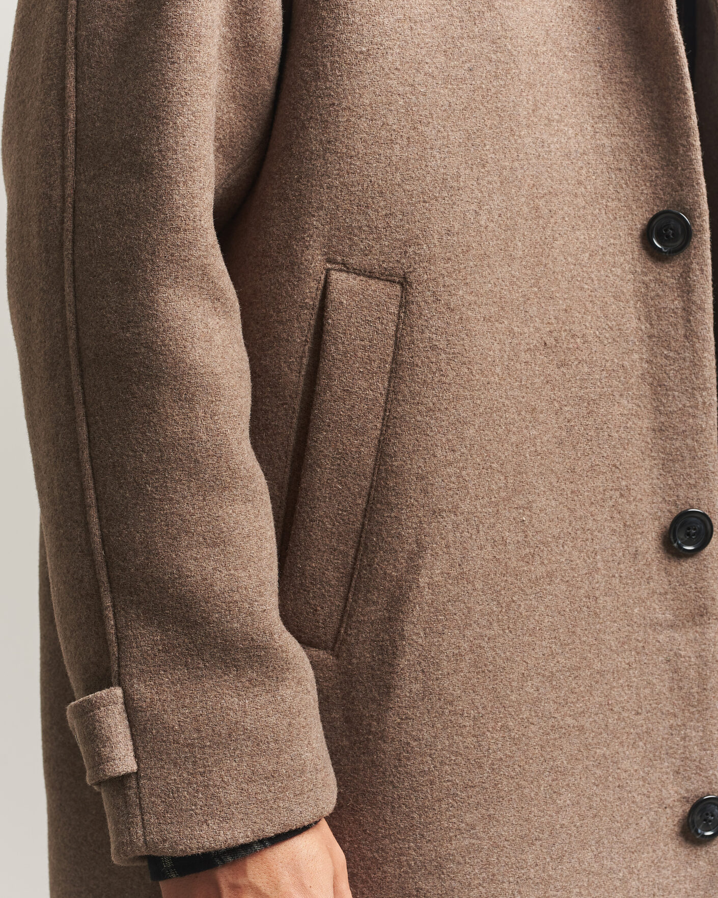 Herr | Jackor | LES DEUX | Solid Wool Coat Dark Sand Melange