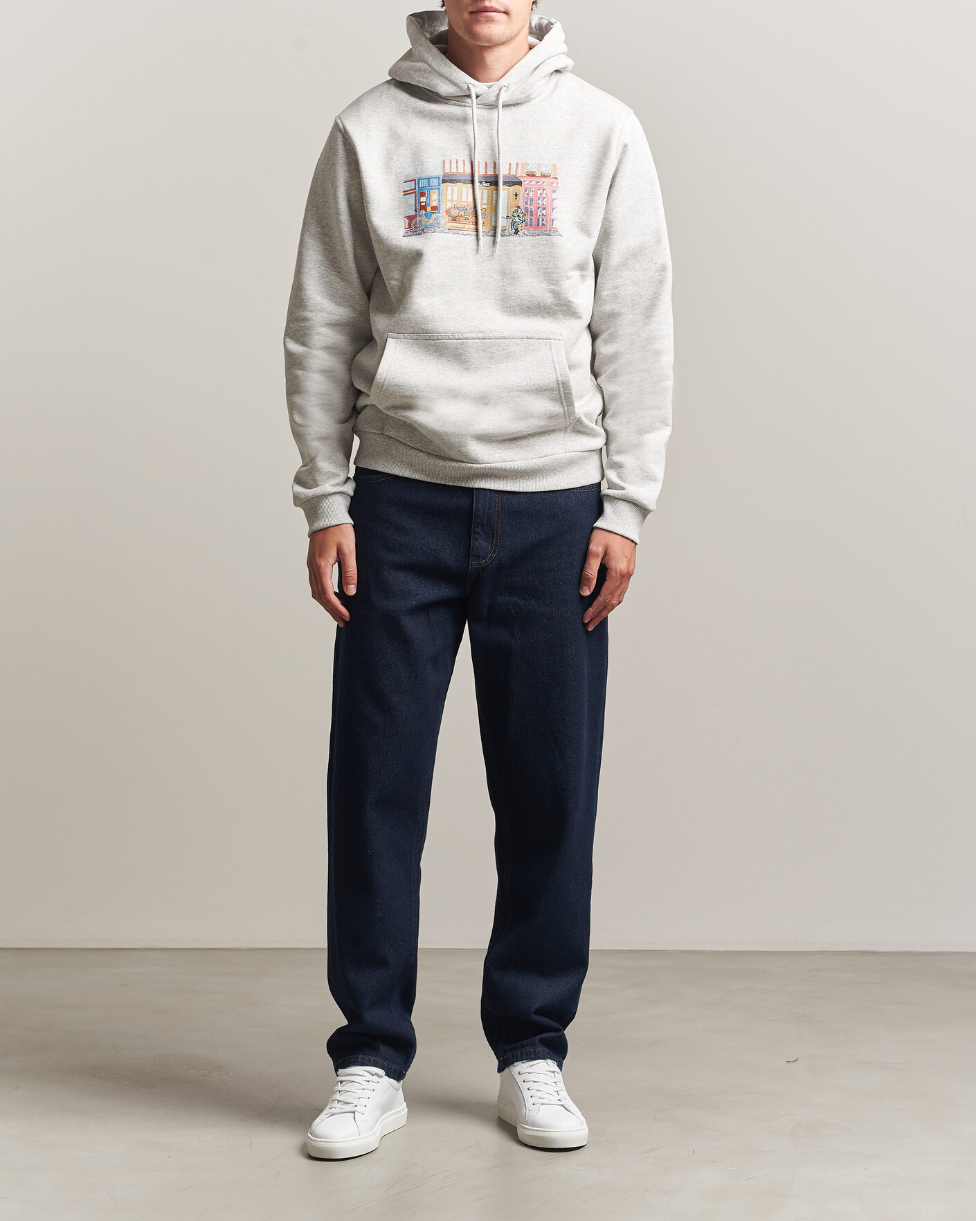 Herr | Tröjor | LES DEUX | Market Hoodie Snow Melange