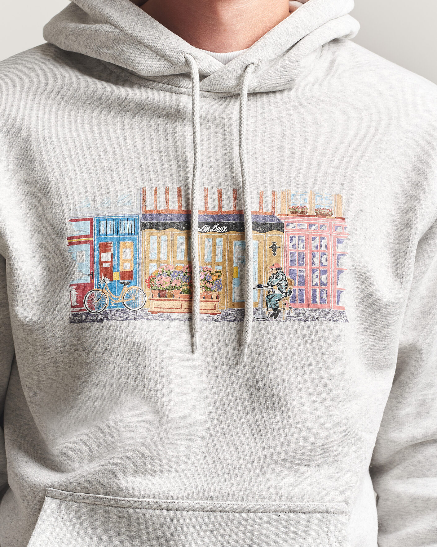 Herr | Tröjor | LES DEUX | Market Hoodie Snow Melange
