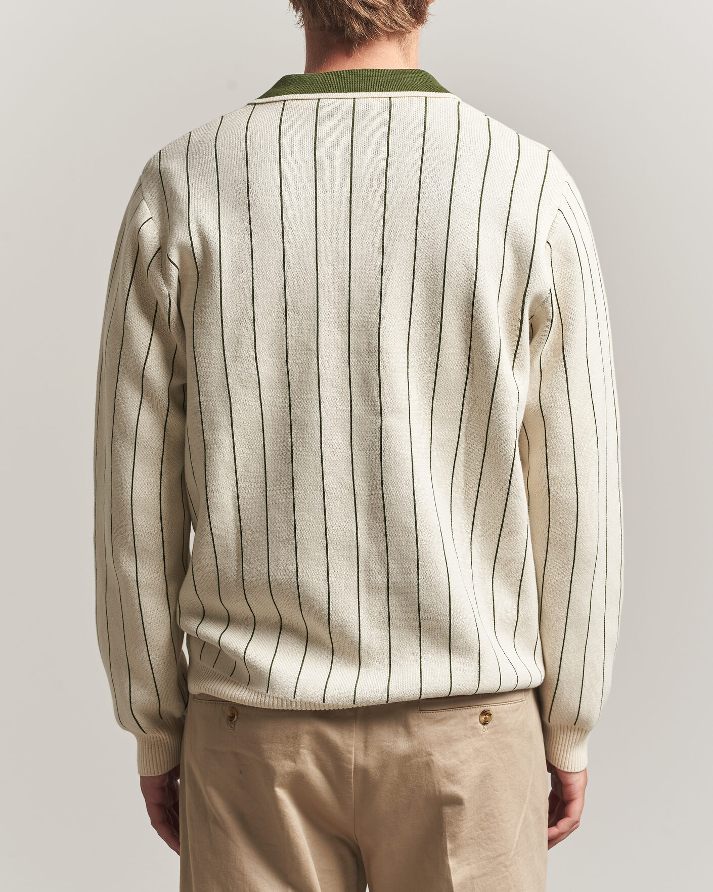 Herr | Tröjor | LES DEUX | Signature Knitted Long Sleeve Polo Ivory