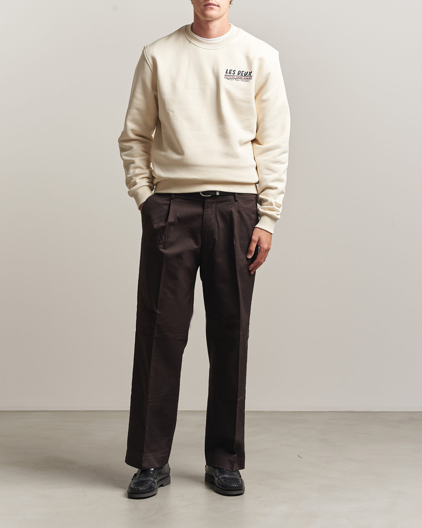 Herr | Tröjor | LES DEUX | Record Sweatshirt Ivory