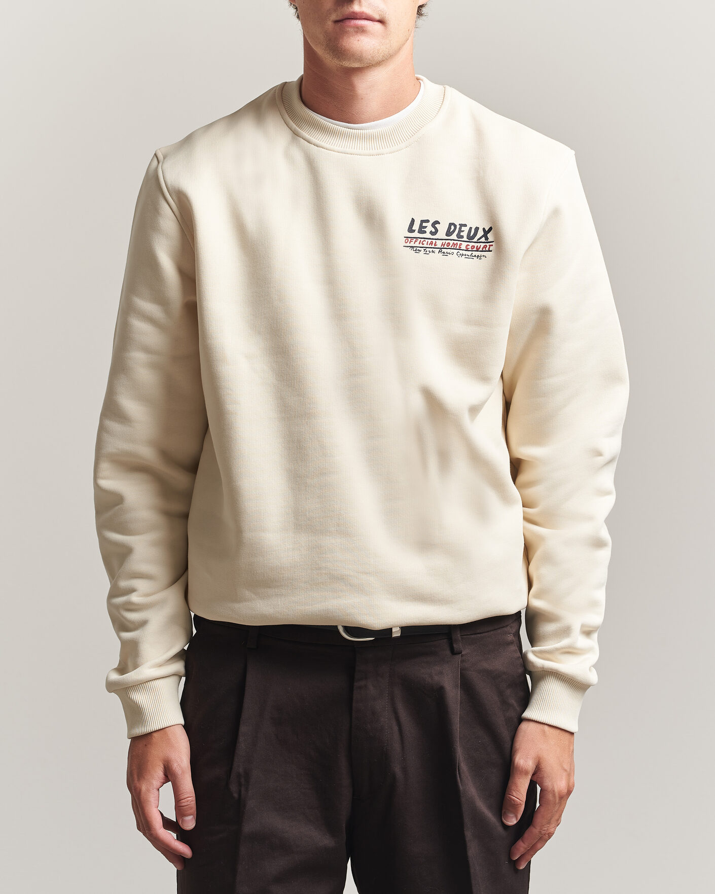 Herr | Tröjor | LES DEUX | Record Sweatshirt Ivory