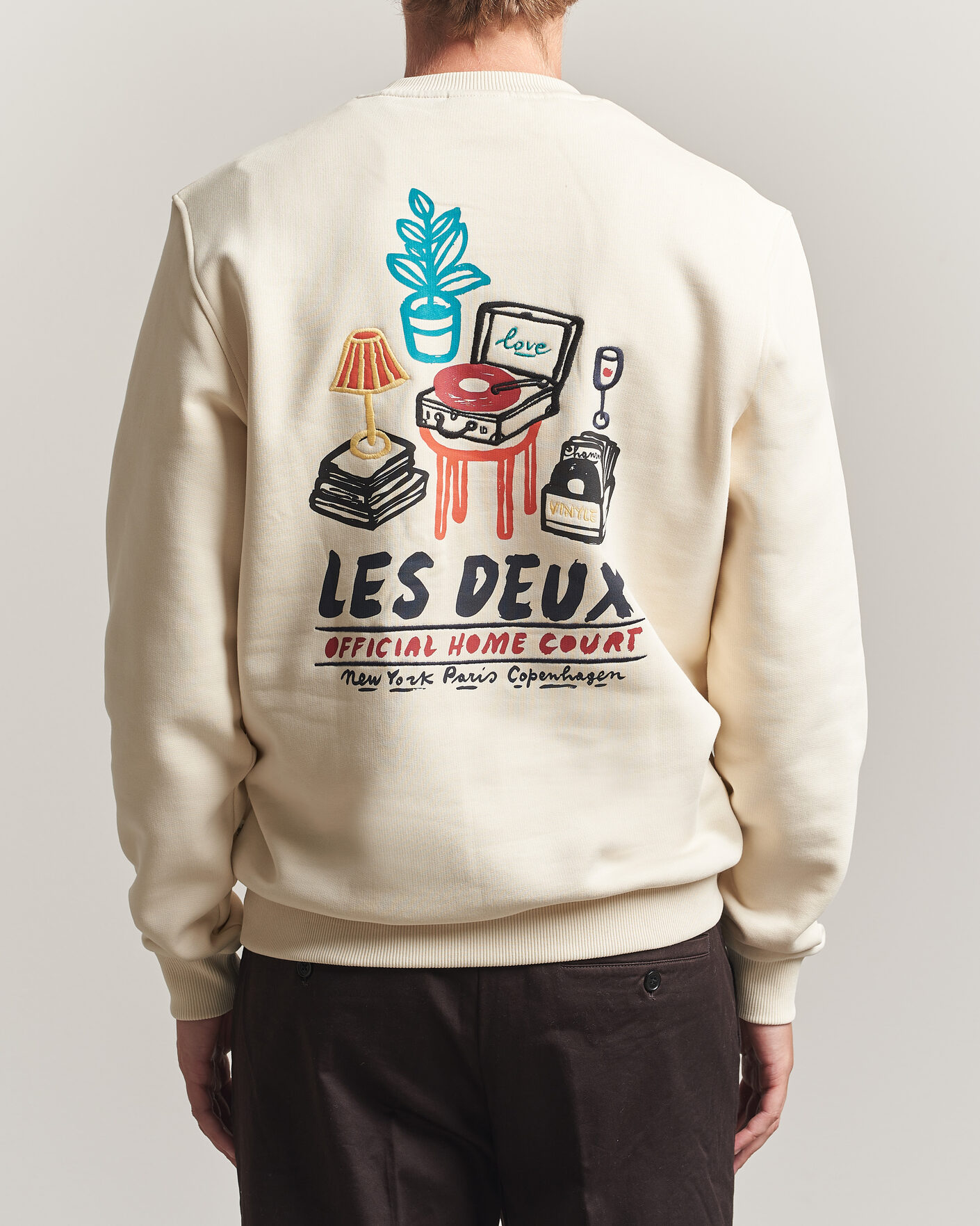Herr | Tröjor | LES DEUX | Record Sweatshirt Ivory