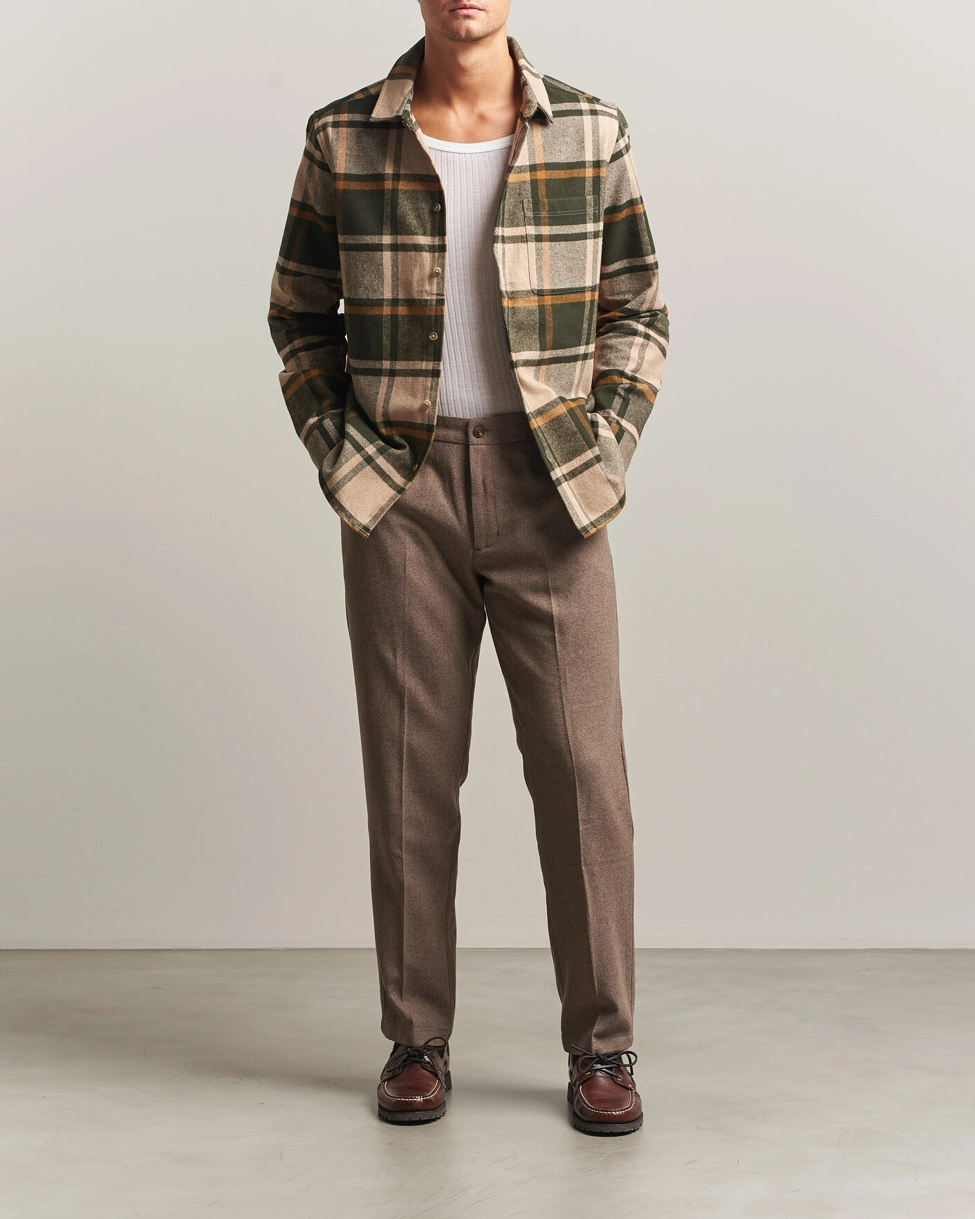 Herr | Byxor | LES DEUX | Wool Reg Suit Pants Caribou
